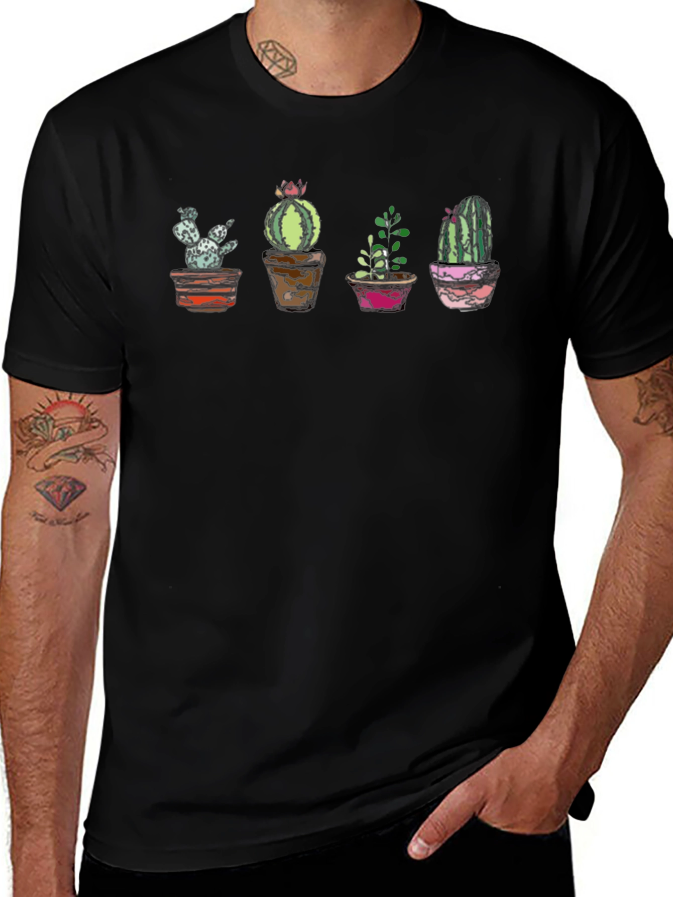 Cactus Potted Plant T-Shirt - Cool Graphic Tee