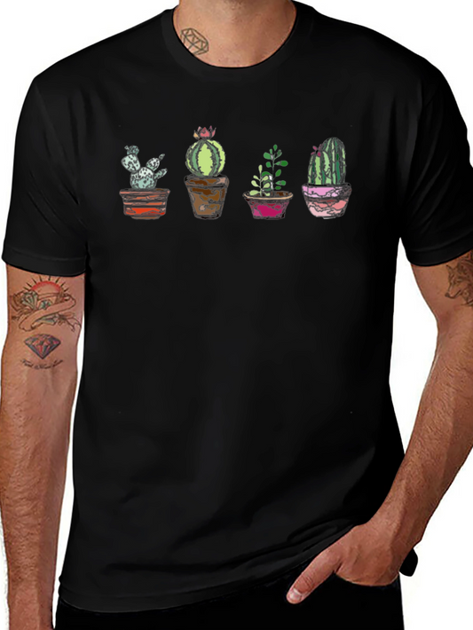 Cactus Potted Plant T-Shirt - Cool Graphic Tee