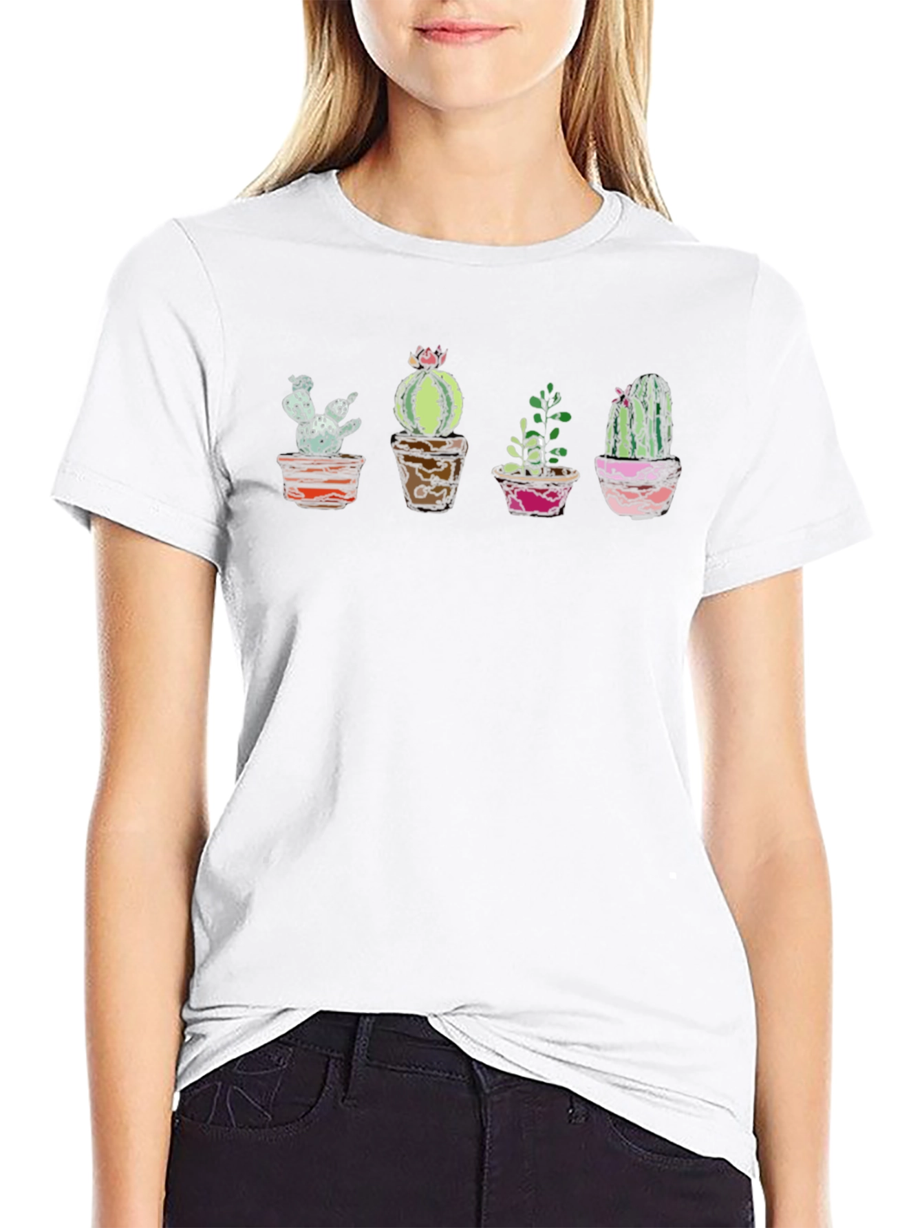 Cactus Potted Plant T-Shirt - Cool Graphic Tee