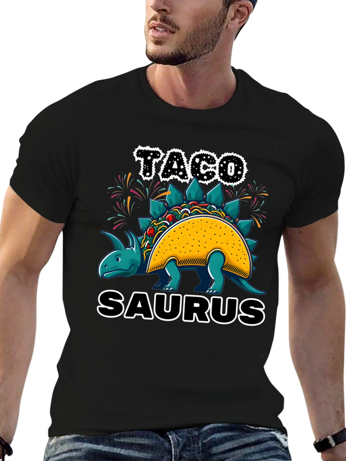 Taco-Saurus Black T-Shirt