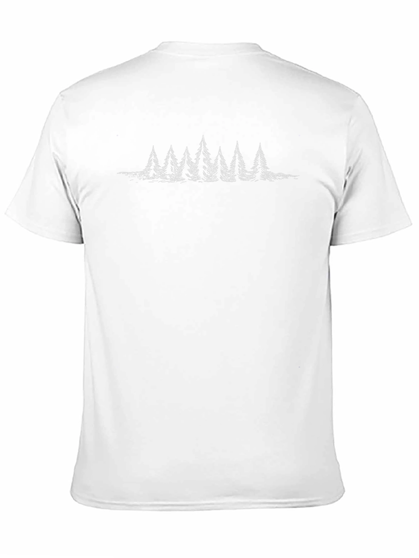 Mens Black T-Shirt with Pine Tree Design