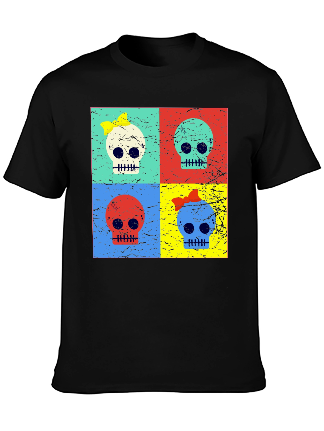 Pop Art Skull Graphic T-Shirt