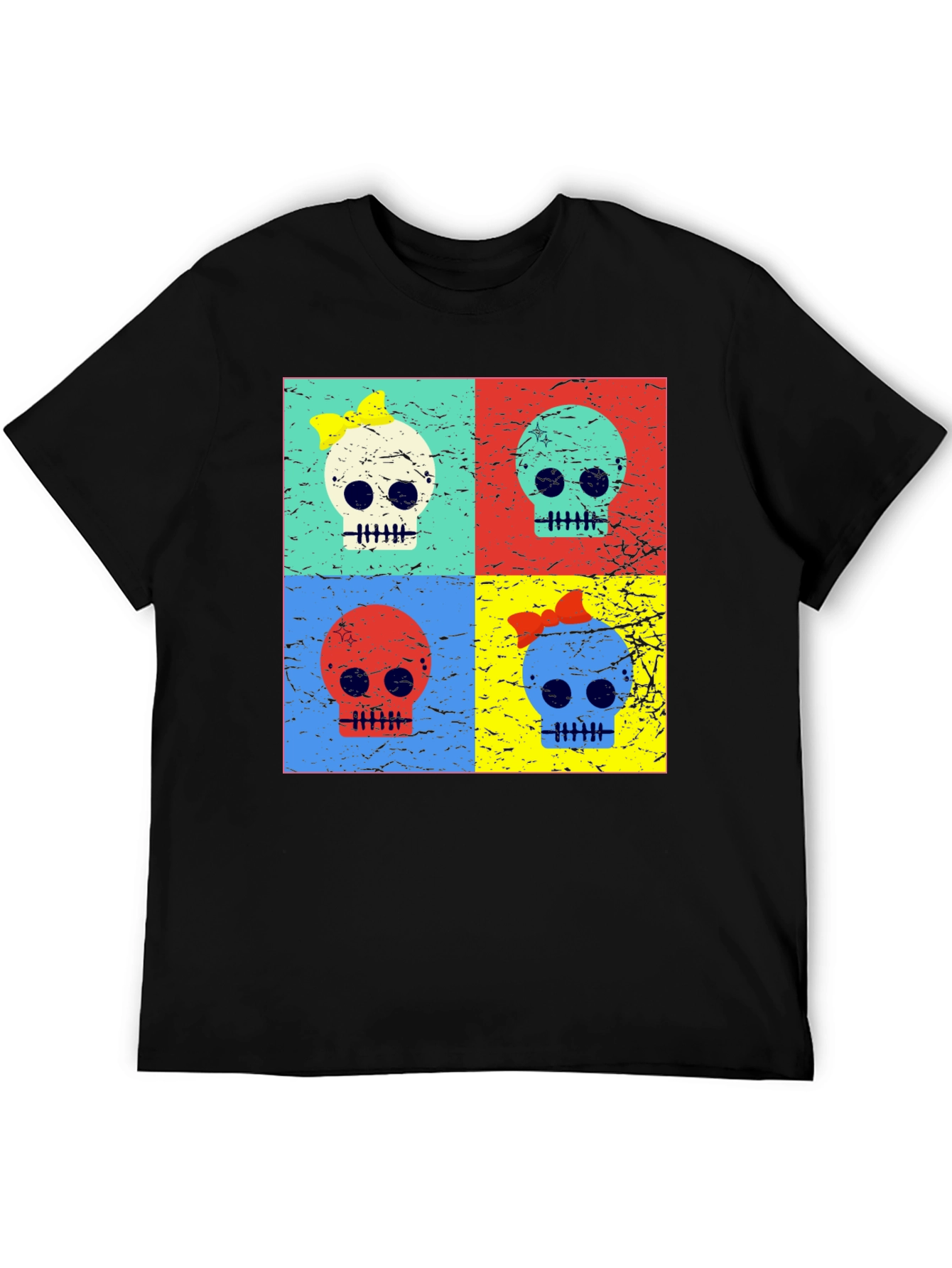 Pop Art Skull Graphic T-Shirt