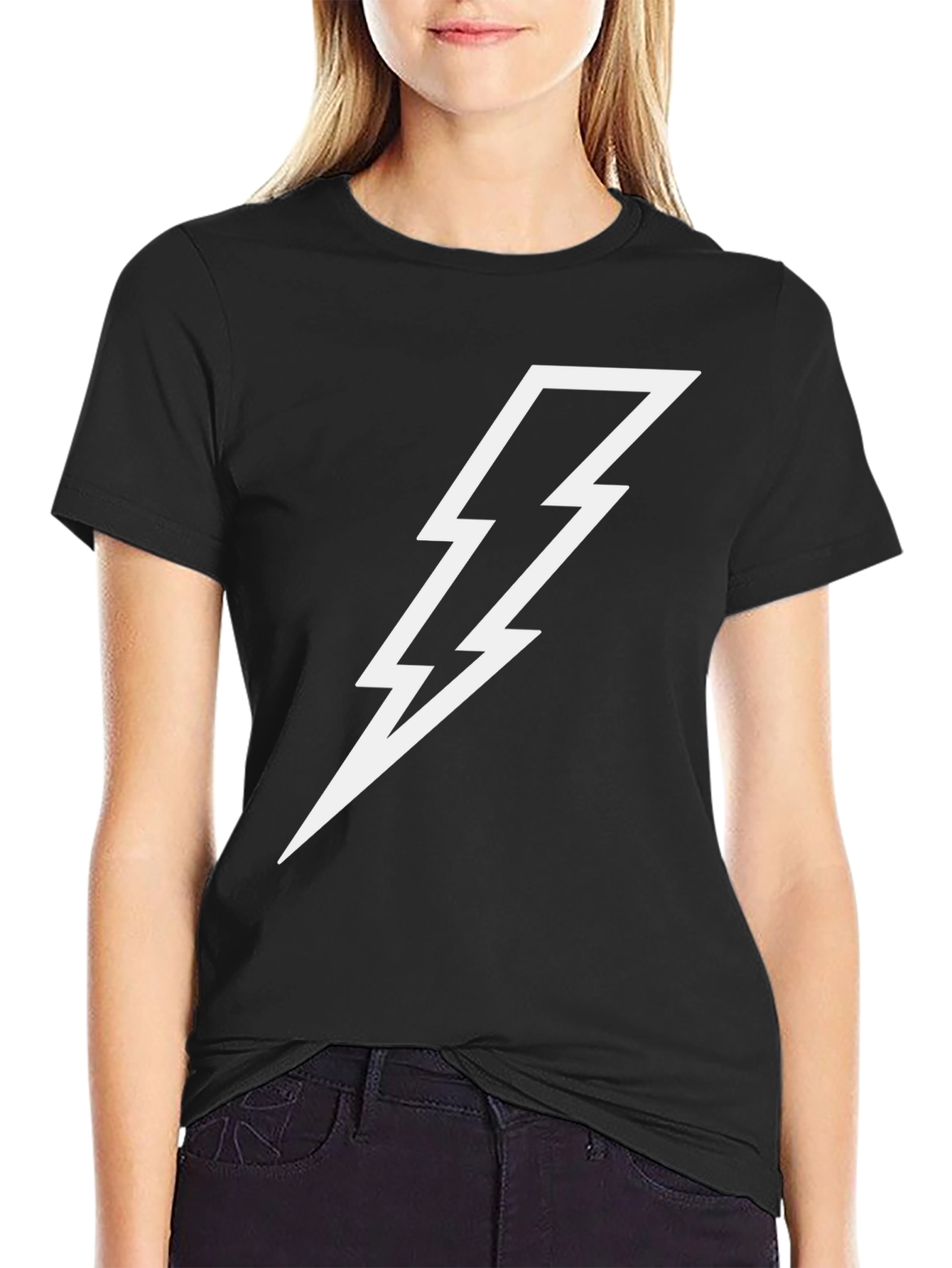 Lightning Bolt Graphic Tee - Black