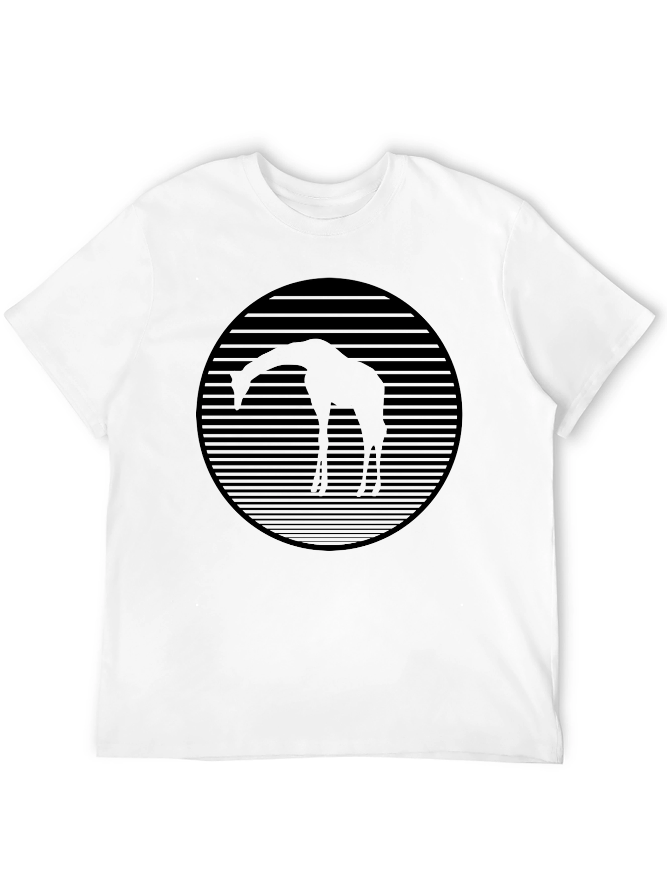 Giraffe Silhouette Graphic Tee - Black