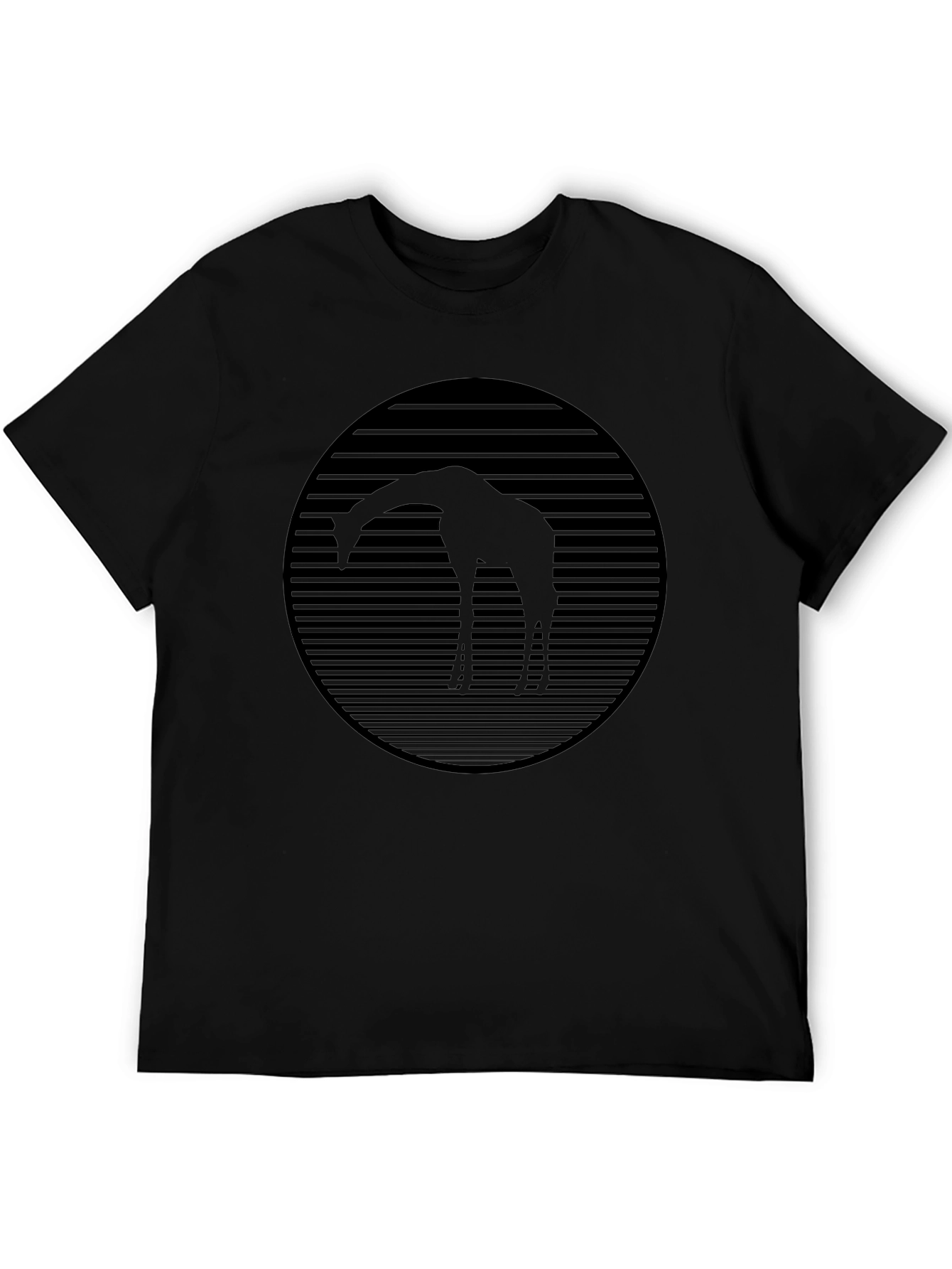 Giraffe Silhouette Graphic Tee - Black