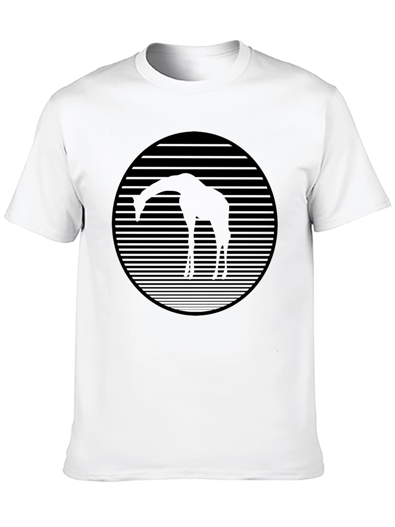 Giraffe Silhouette Graphic Tee - Black