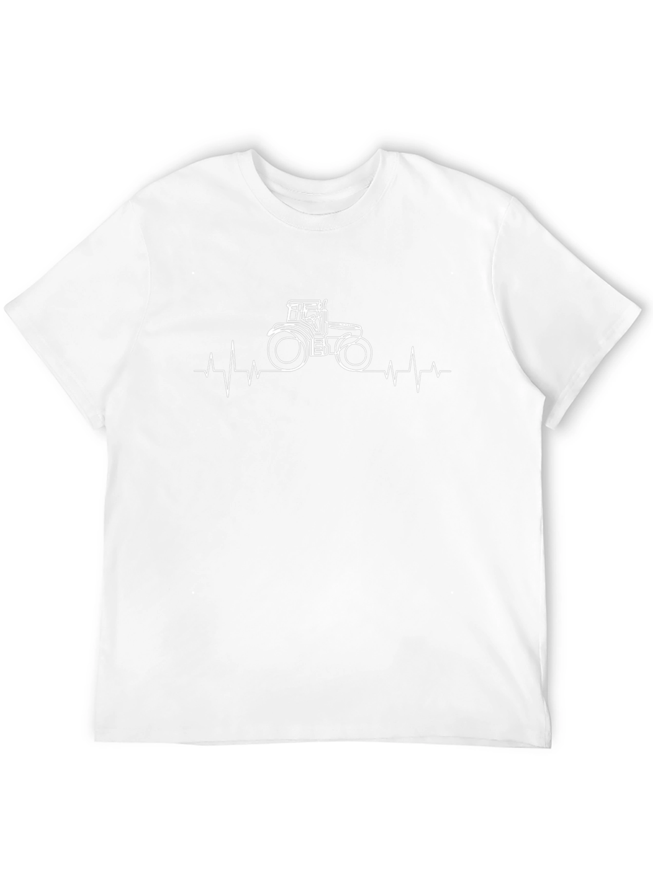 Tractor Heartbeat Graphic Tee - Black Cotton T-Shirt