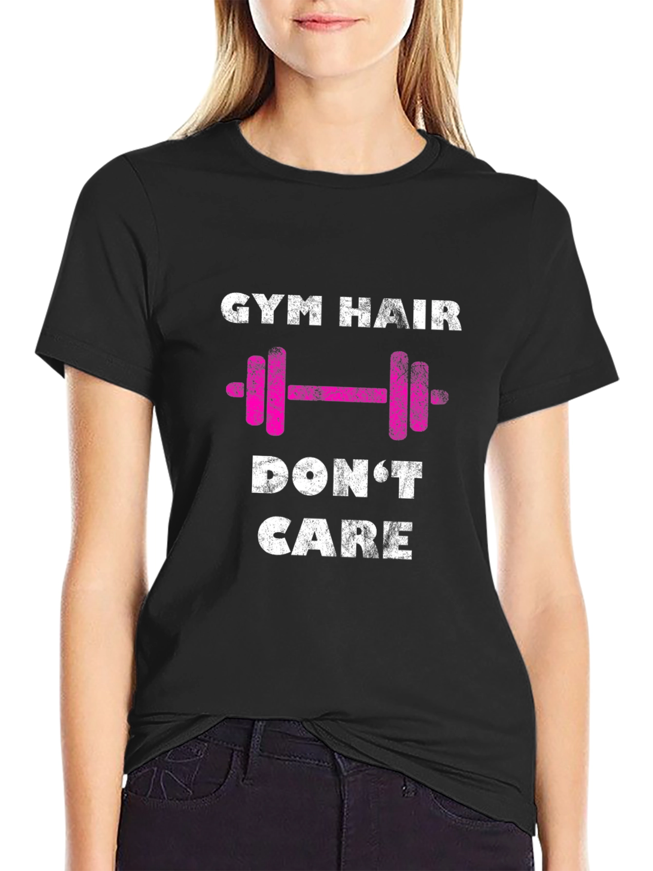 Gym Hair Dont Care Graphic Tee - Black