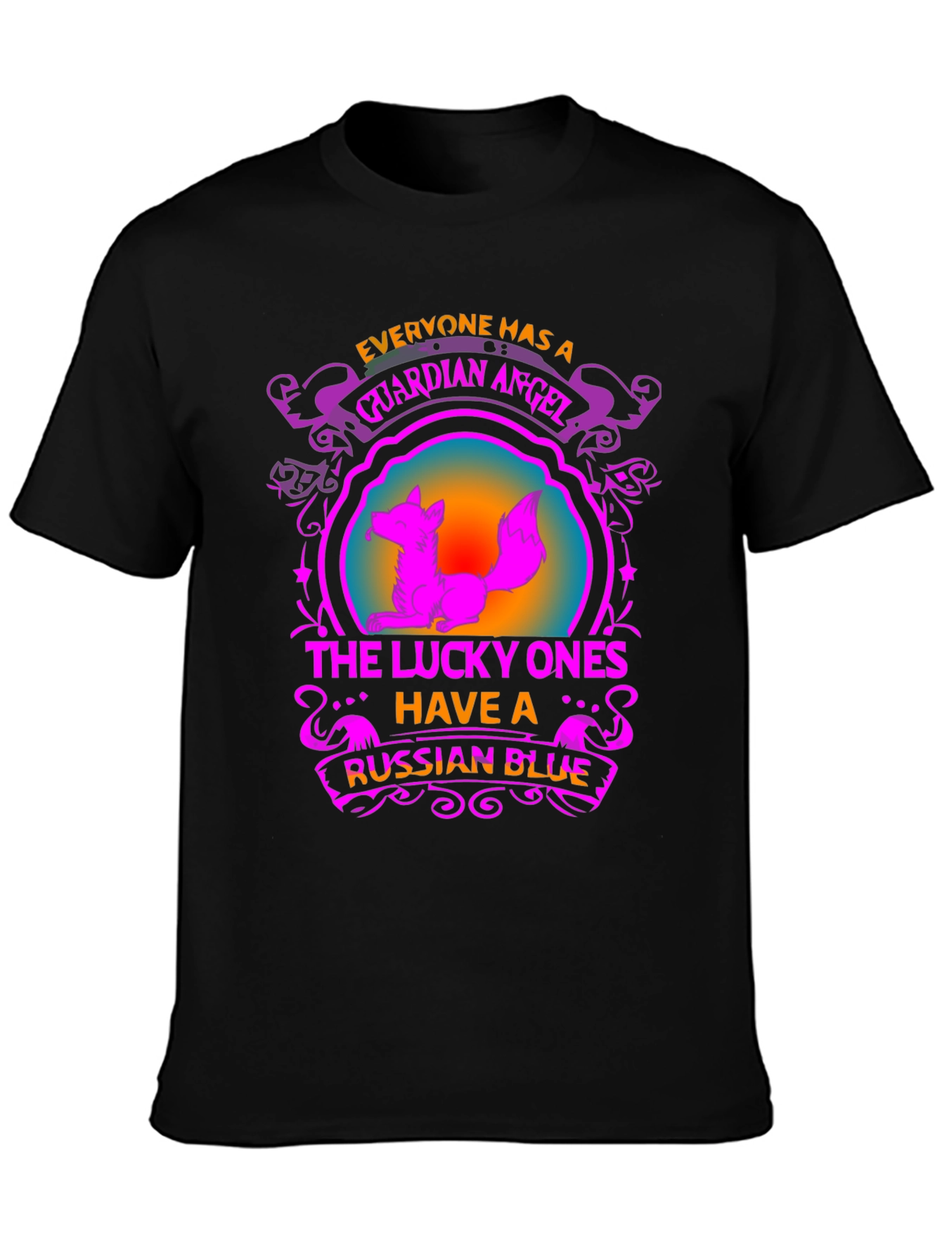 Guardian Angel Russian Blue Cat T-Shirt