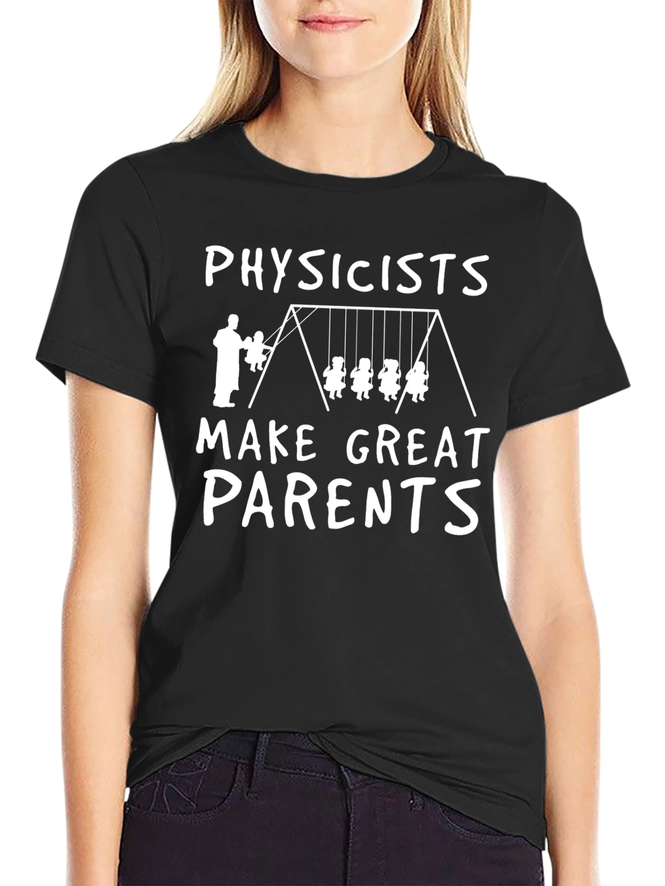 Physicists Make Great Parents Black Graphic T-Shirt