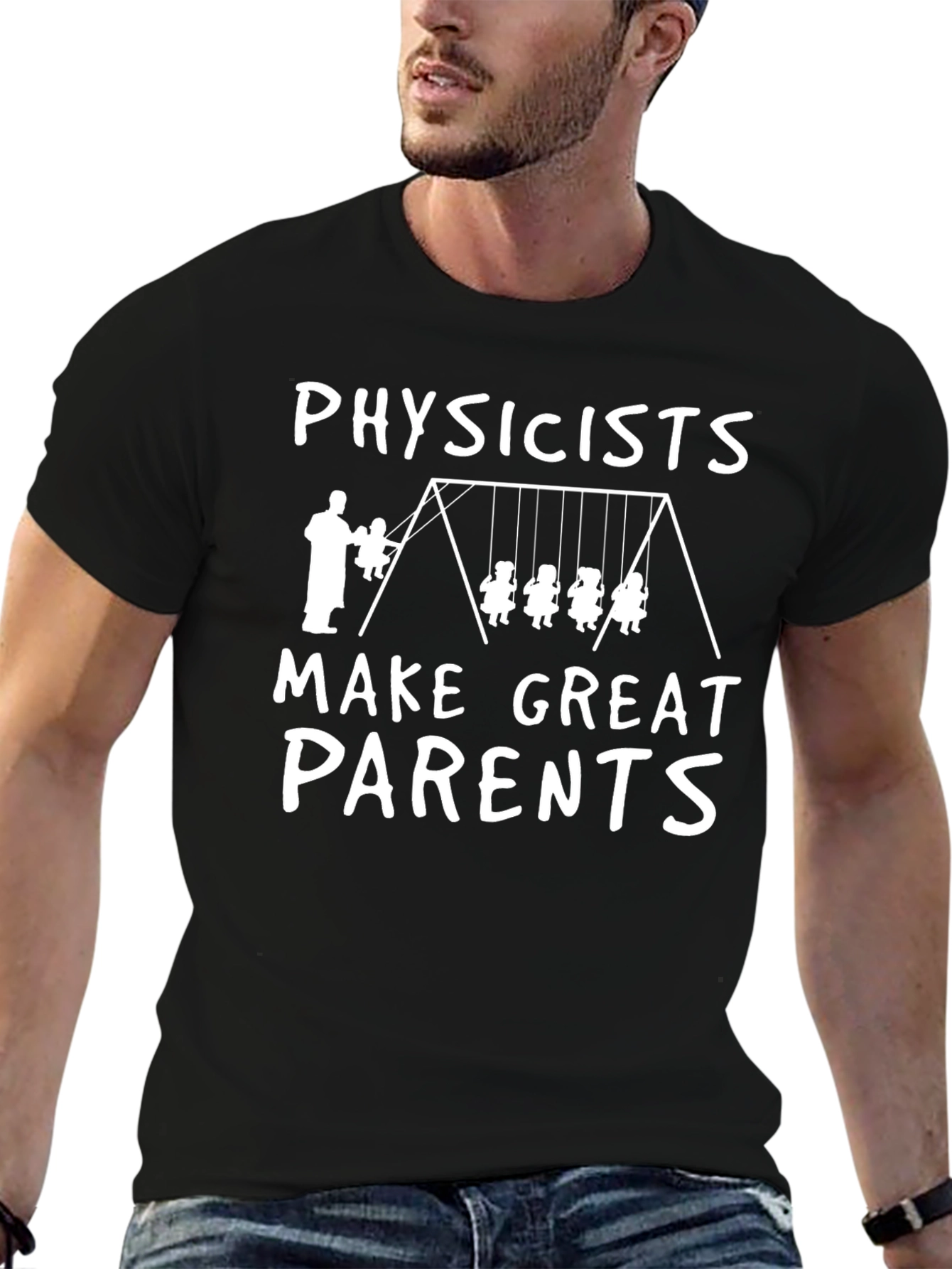 Physicists Make Great Parents Black Graphic T-Shirt