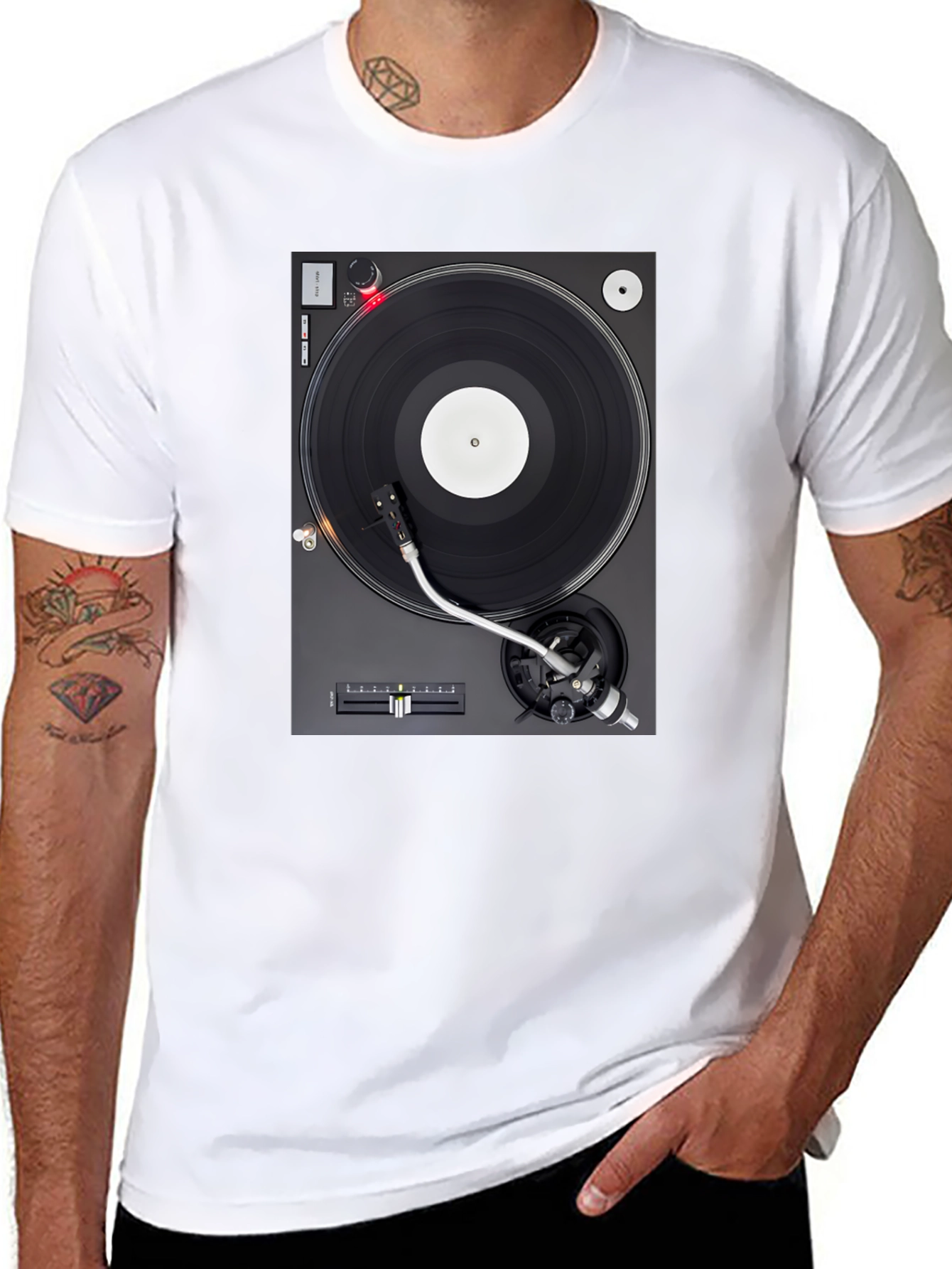 DJ Turntable Graphic Black T-Shirt