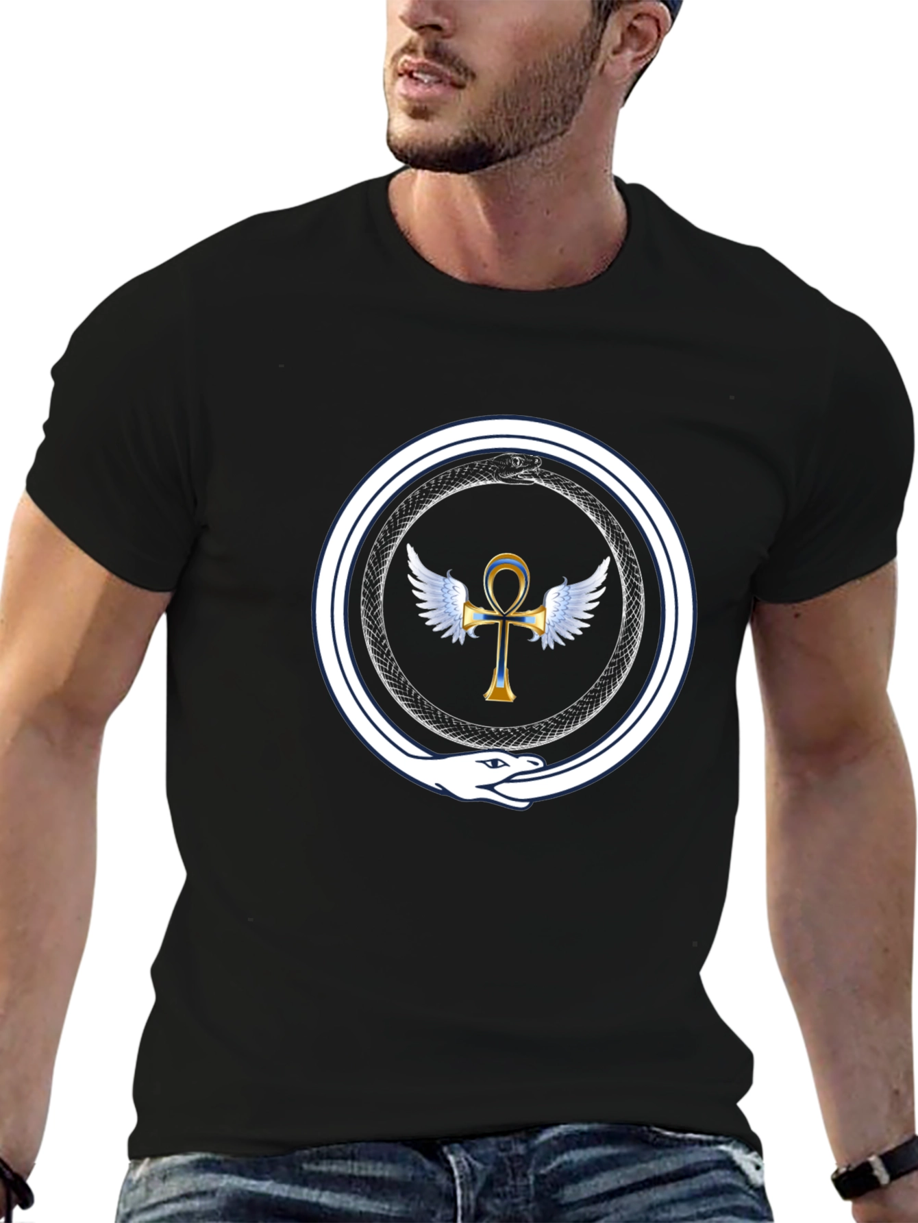 Ouroboros Ankh Wings T-Shirt