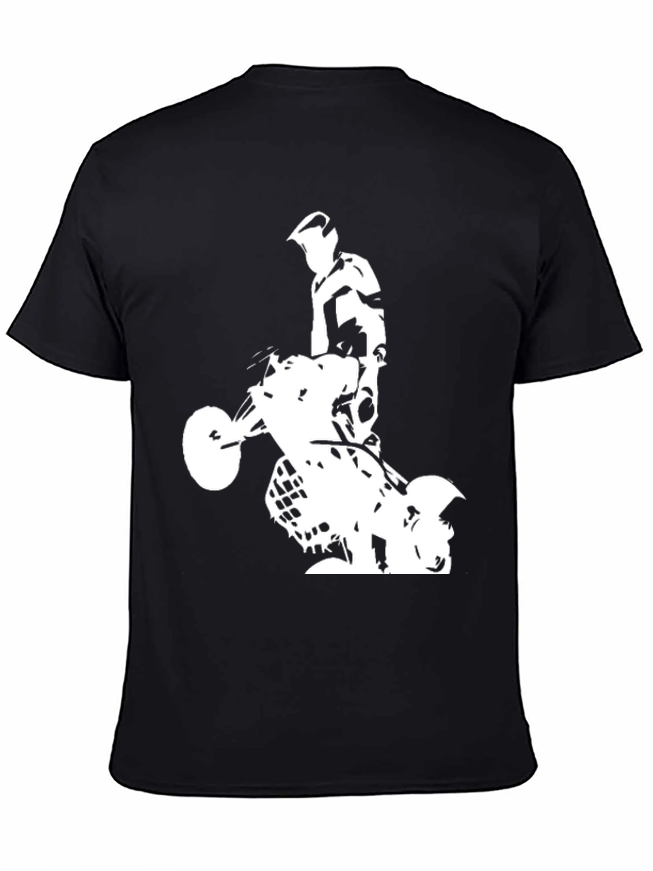 Black Graphic Tee: ATV Rider Design