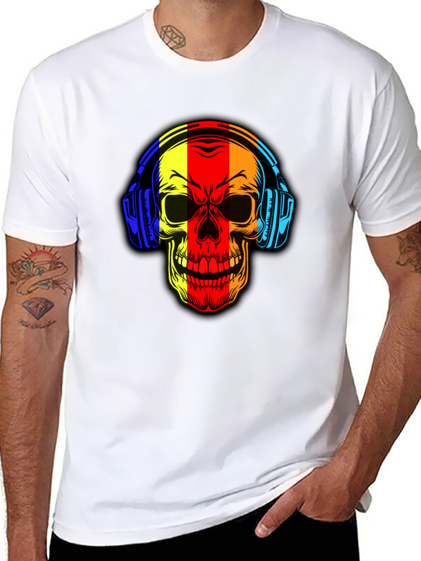Skull Headphone Graphic Tee - Cool Music Lover Shirt