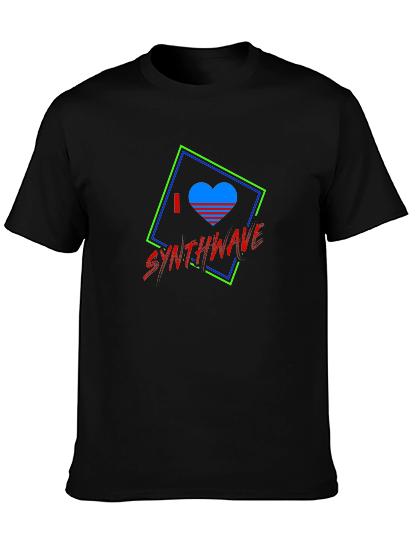 I Love Synthwave Graphic Tee - Black