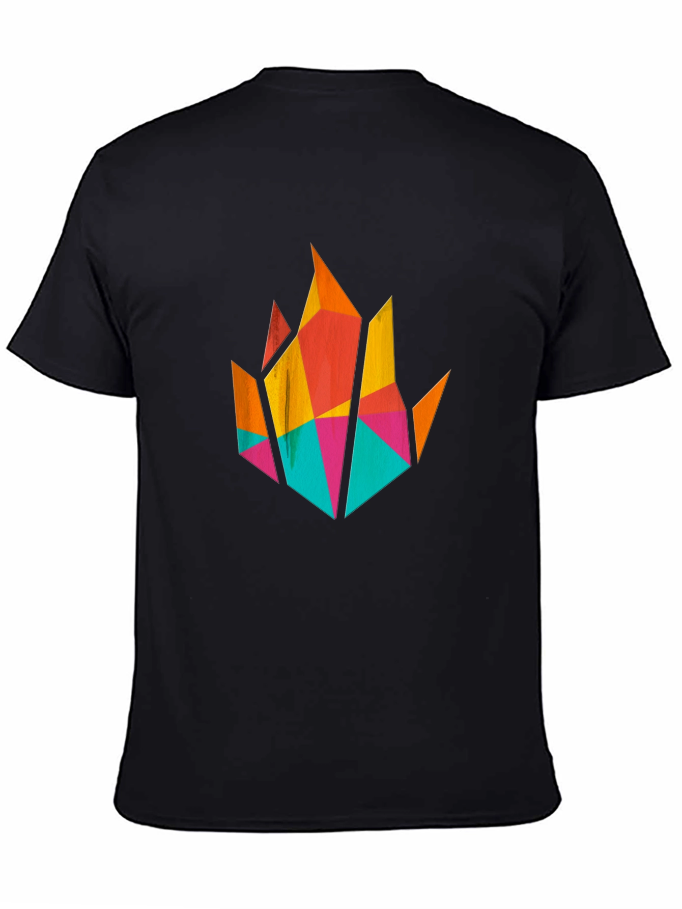 Geometric Flame Graphic T-Shirt - Modern Art Tee