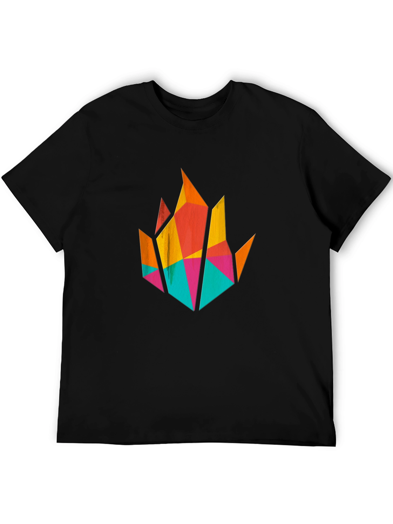 Geometric Flame Graphic T-Shirt - Modern Art Tee