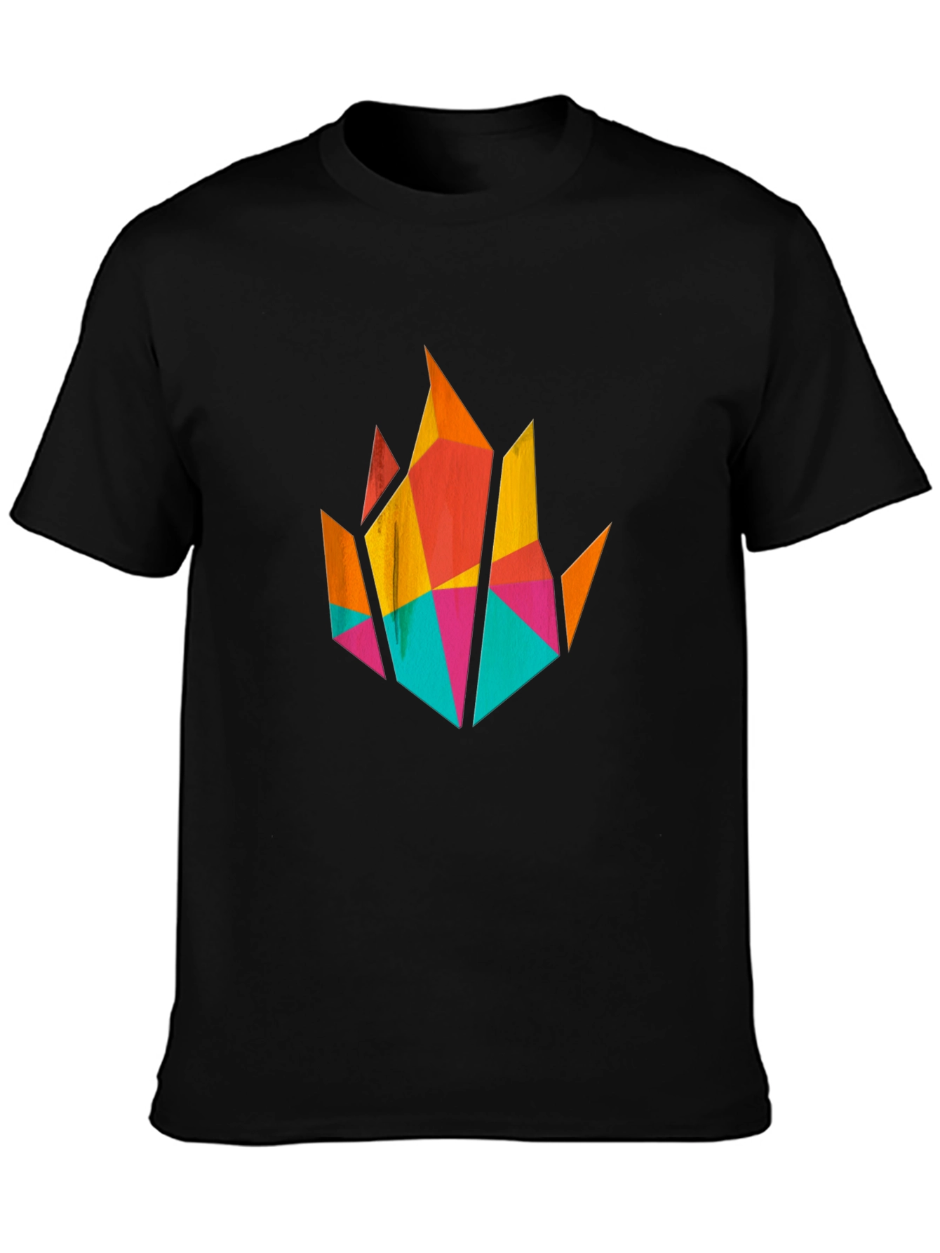 Geometric Flame Graphic T-Shirt - Modern Art Tee