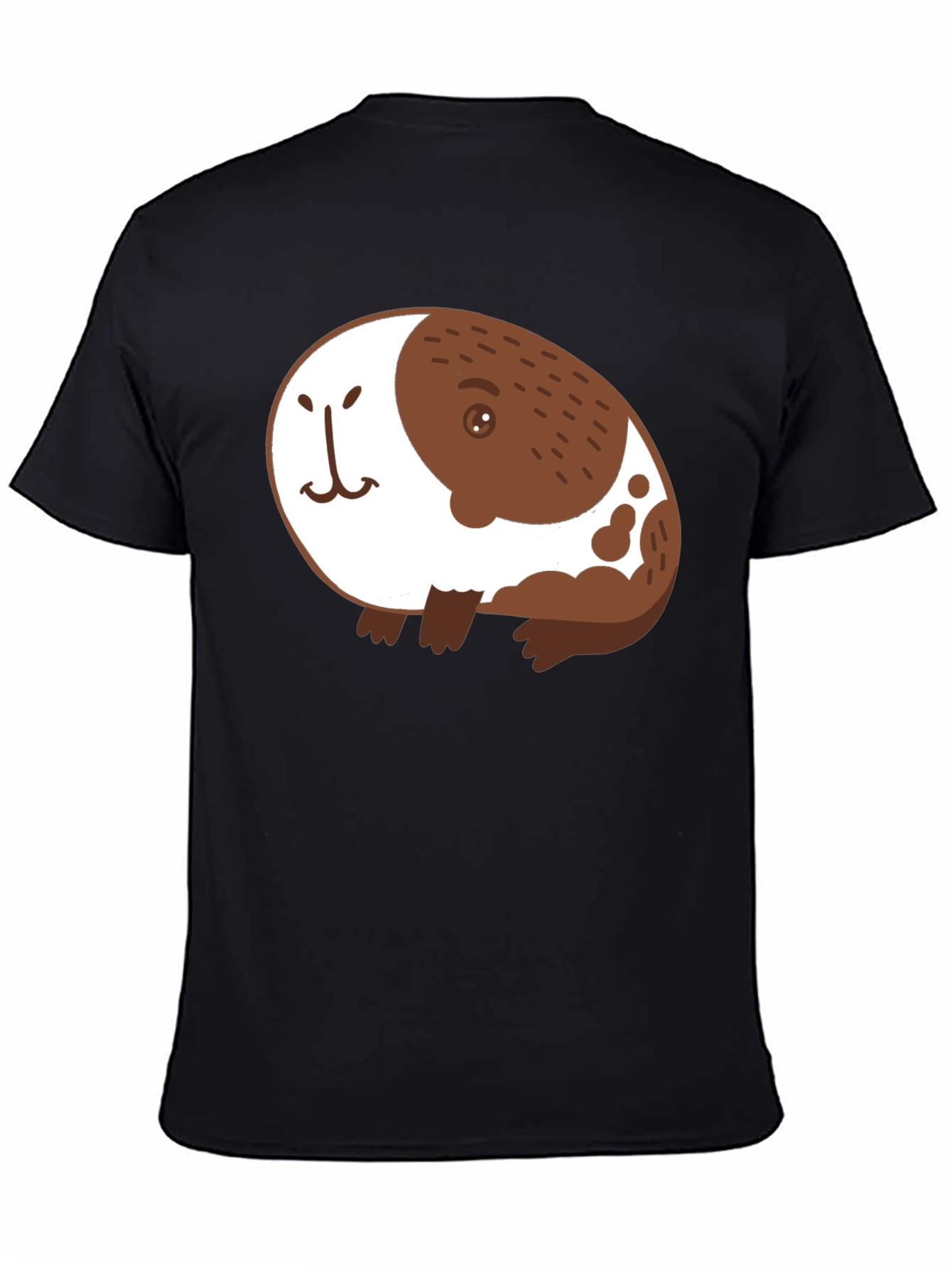 Cute Guinea Pig Graphic Black T-Shirt