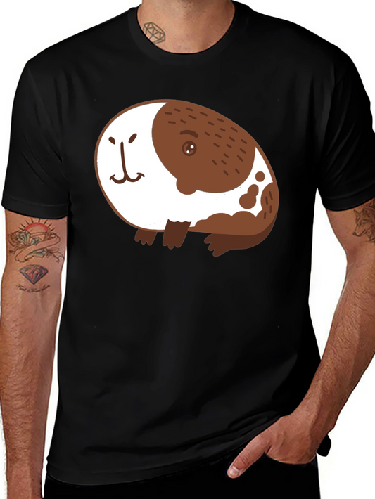 Cute Guinea Pig Graphic Black T-Shirt