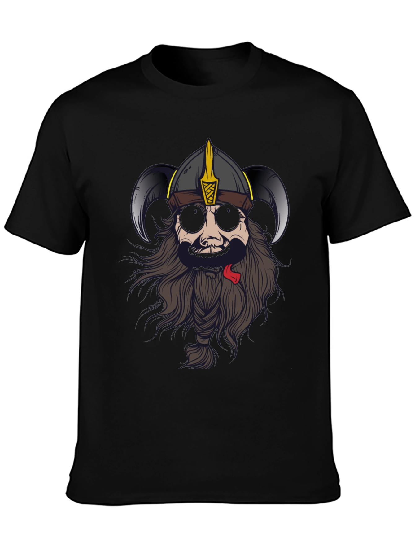 Viking Graphic Tee - Black Cotton Blend