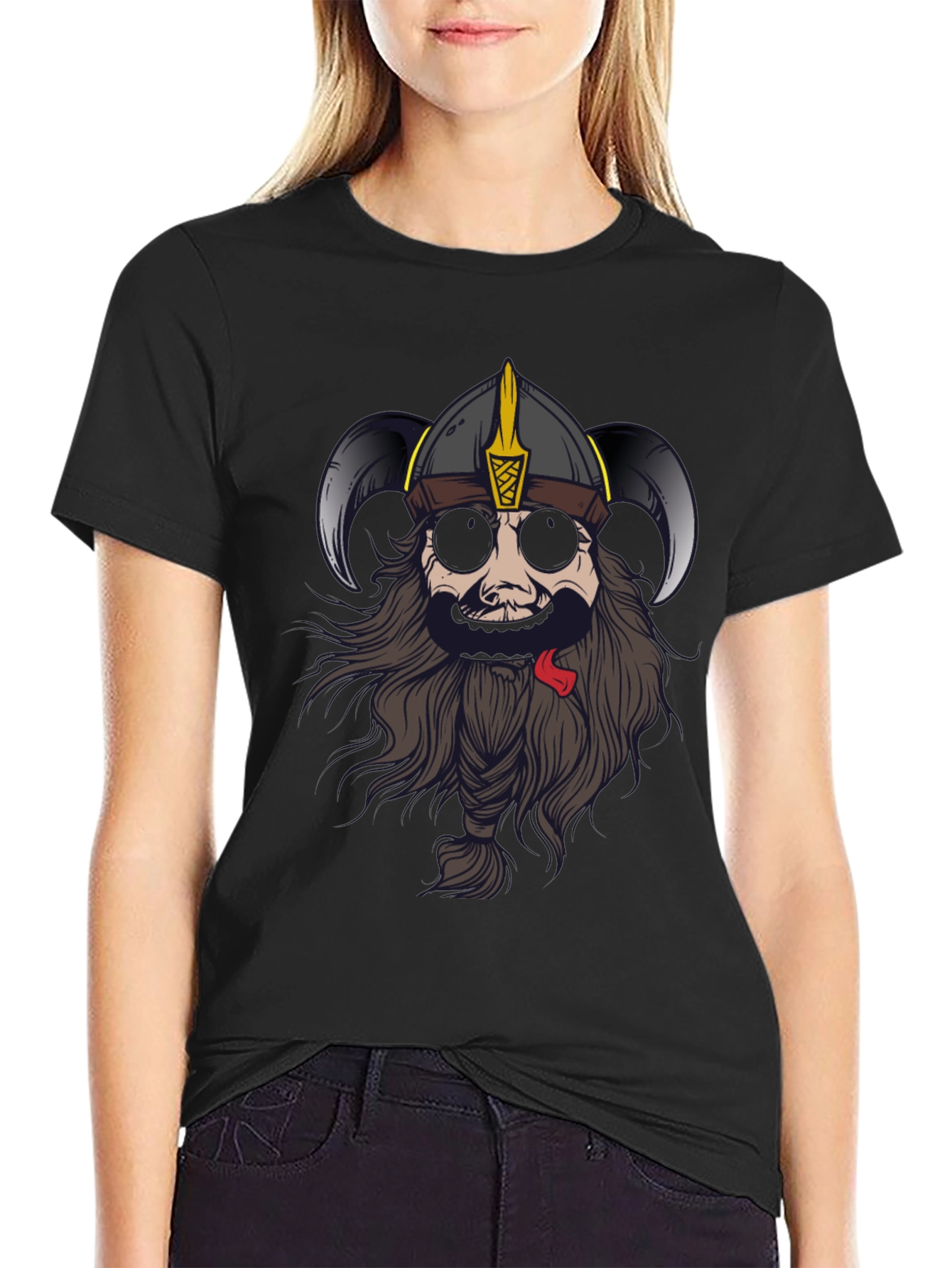 Viking Graphic Tee - Black Cotton Blend