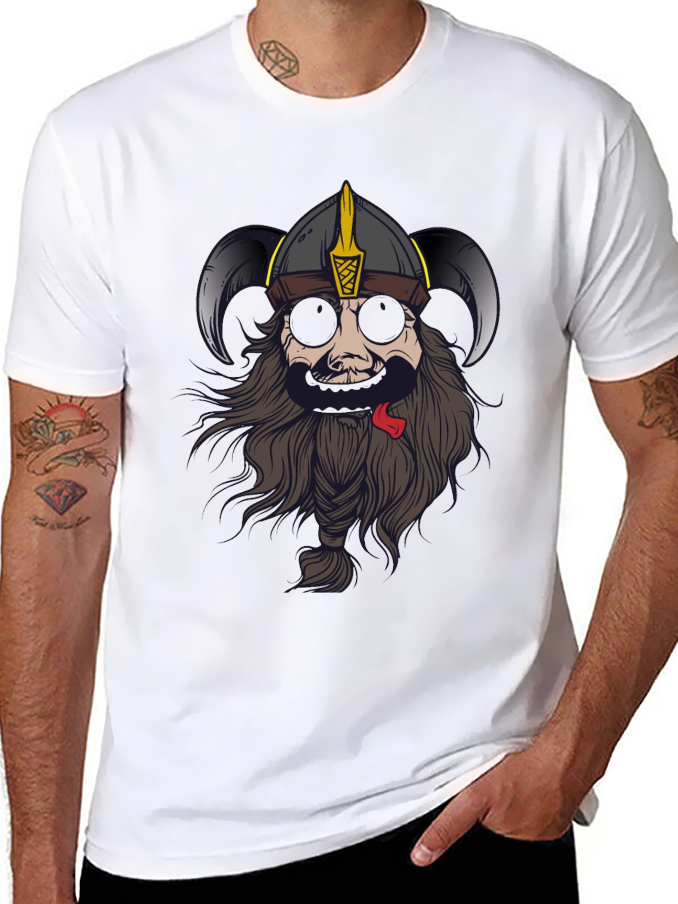 Viking Graphic Tee - Black Cotton Blend