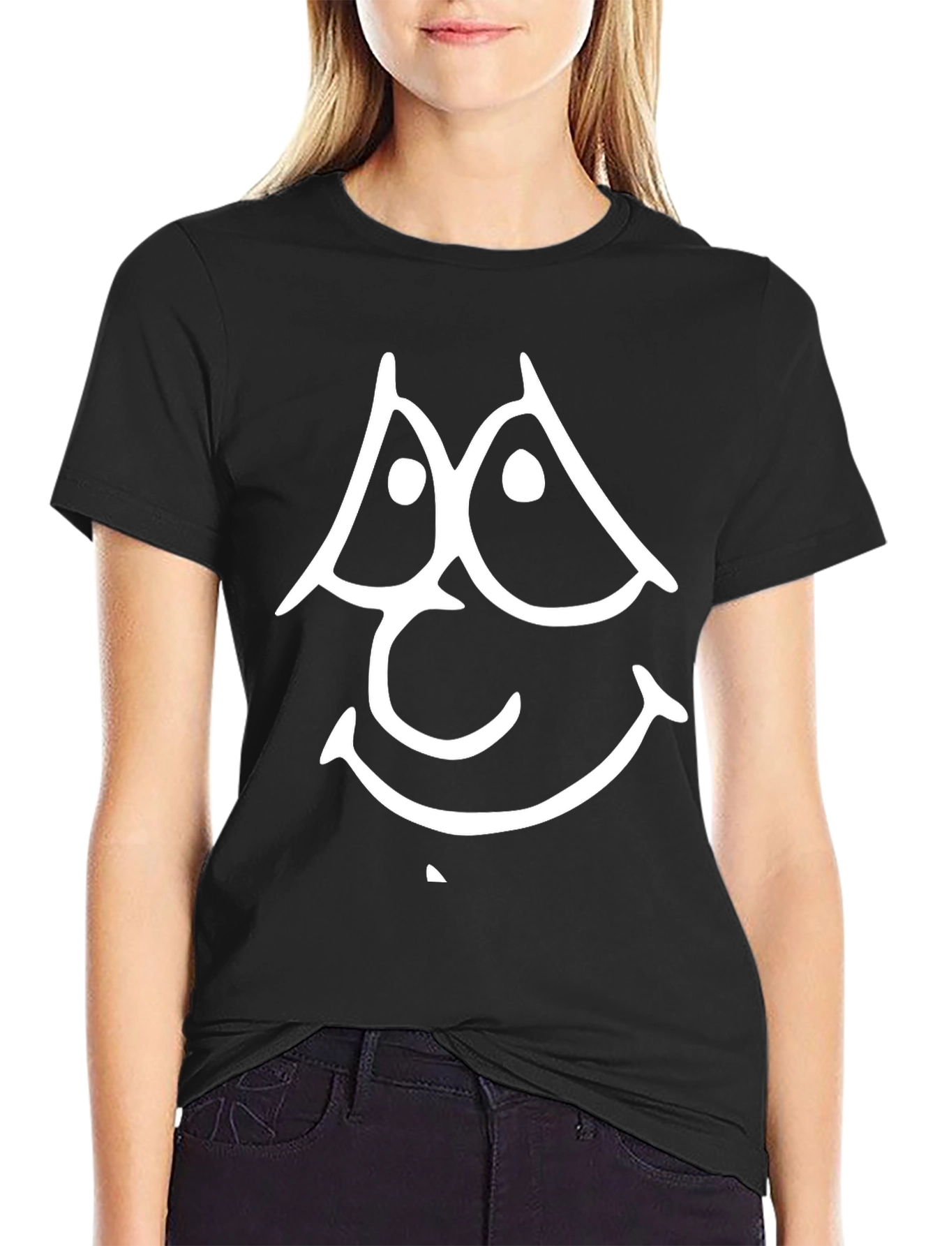 Funny Face Graphic Tee - Black