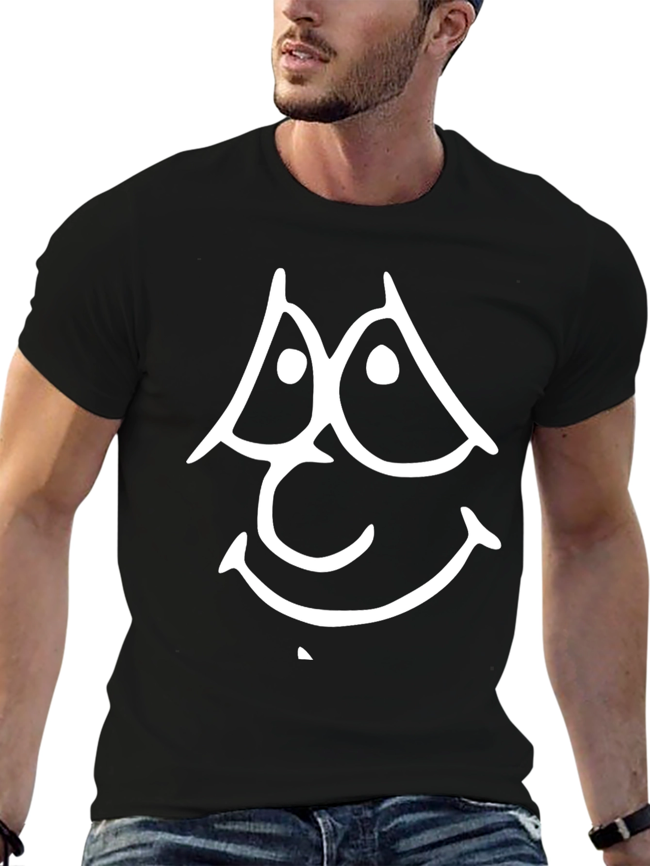 Funny Face Graphic Tee - Black