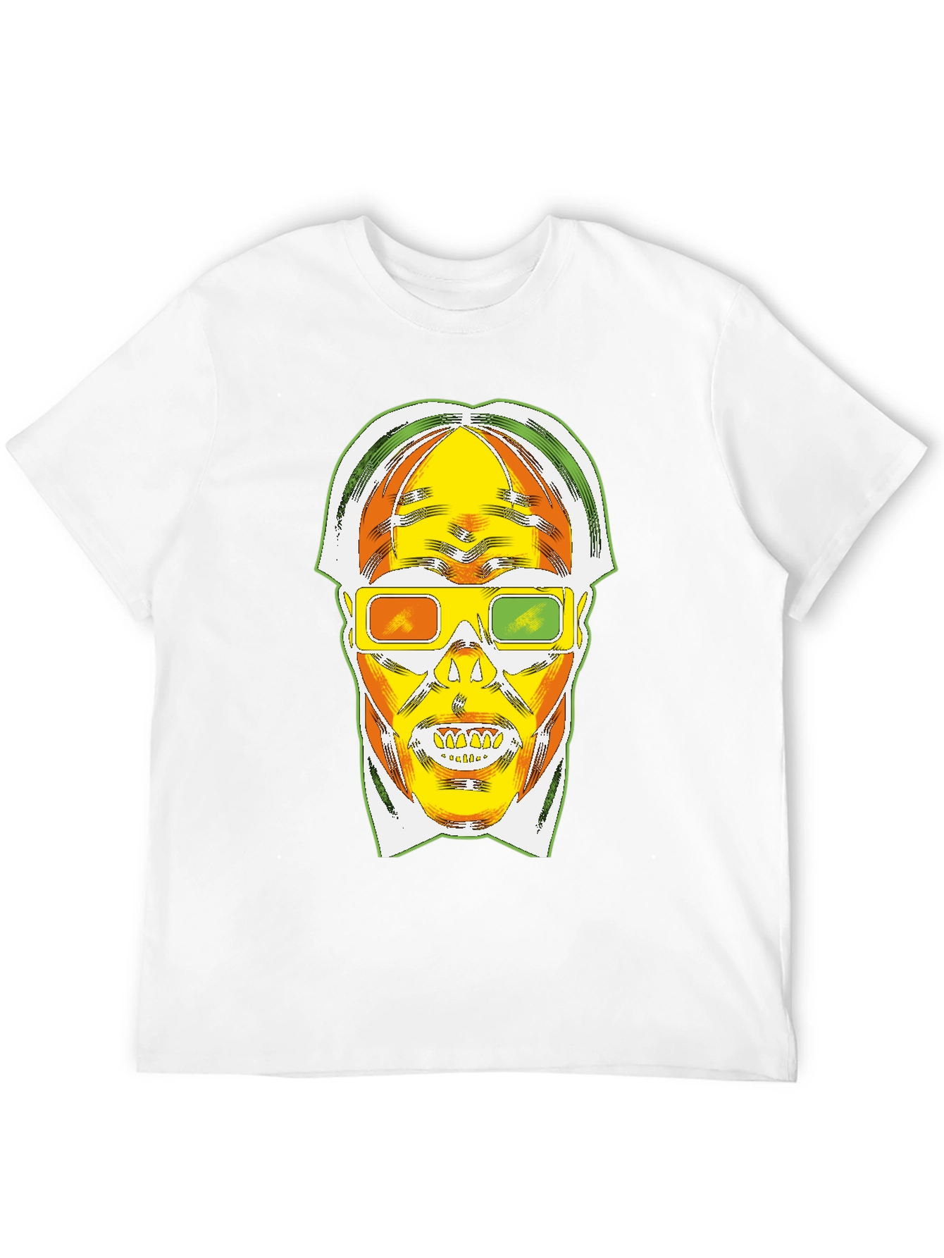 Retro 3D Skull Graphic T-Shirt - Bold Style