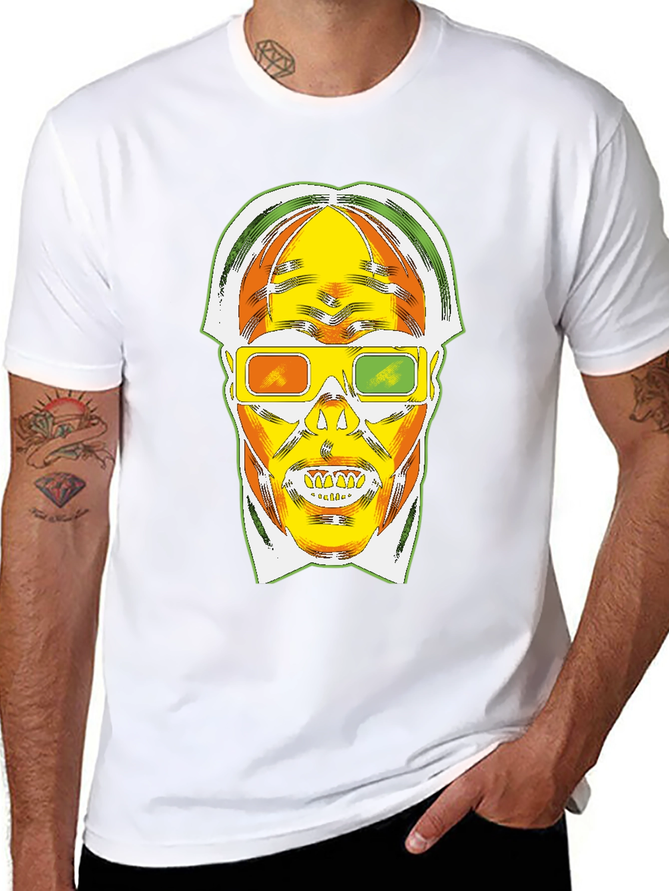 Retro 3D Skull Graphic T-Shirt - Bold Style