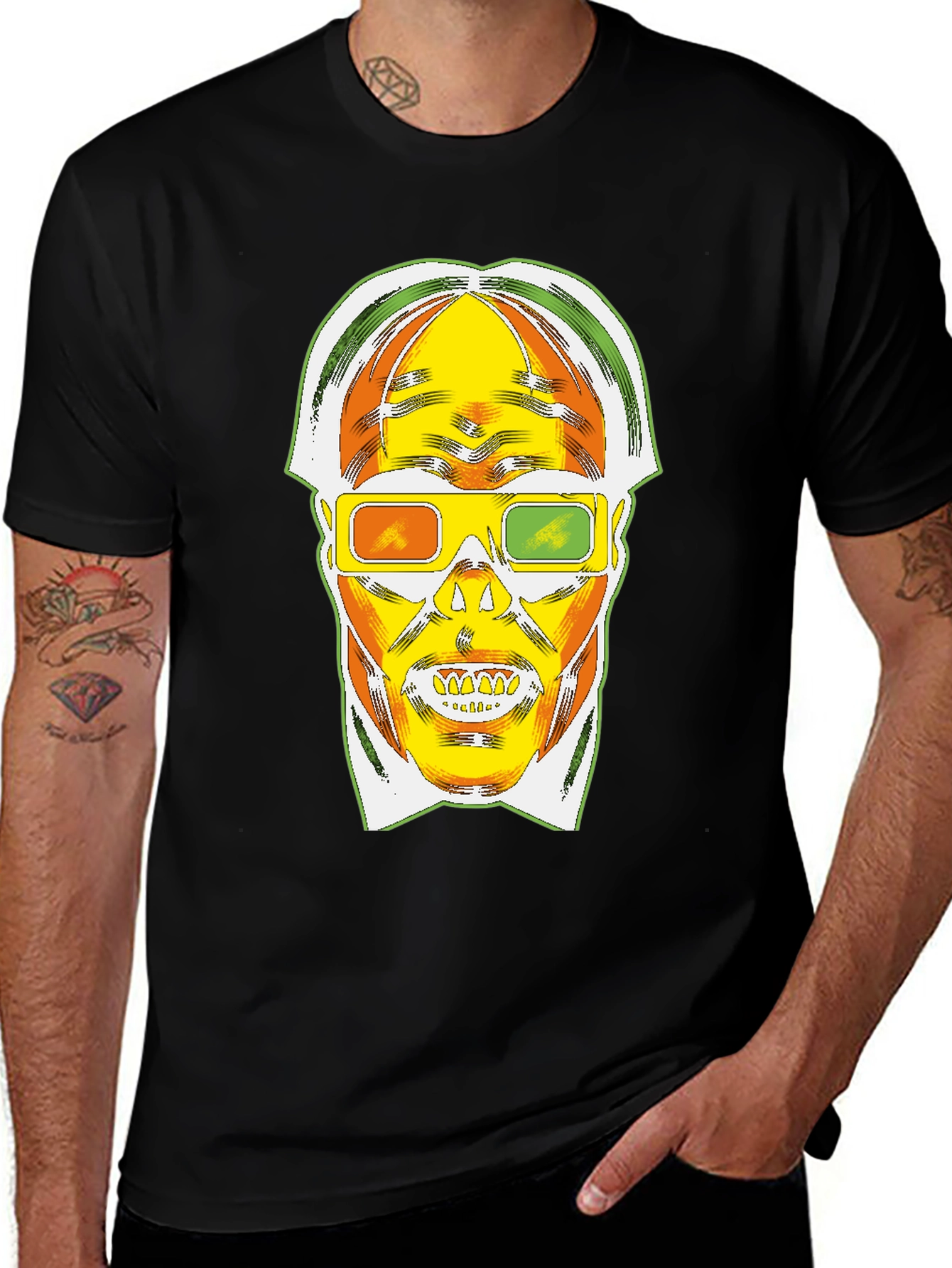 Retro 3D Skull Graphic T-Shirt - Bold Style