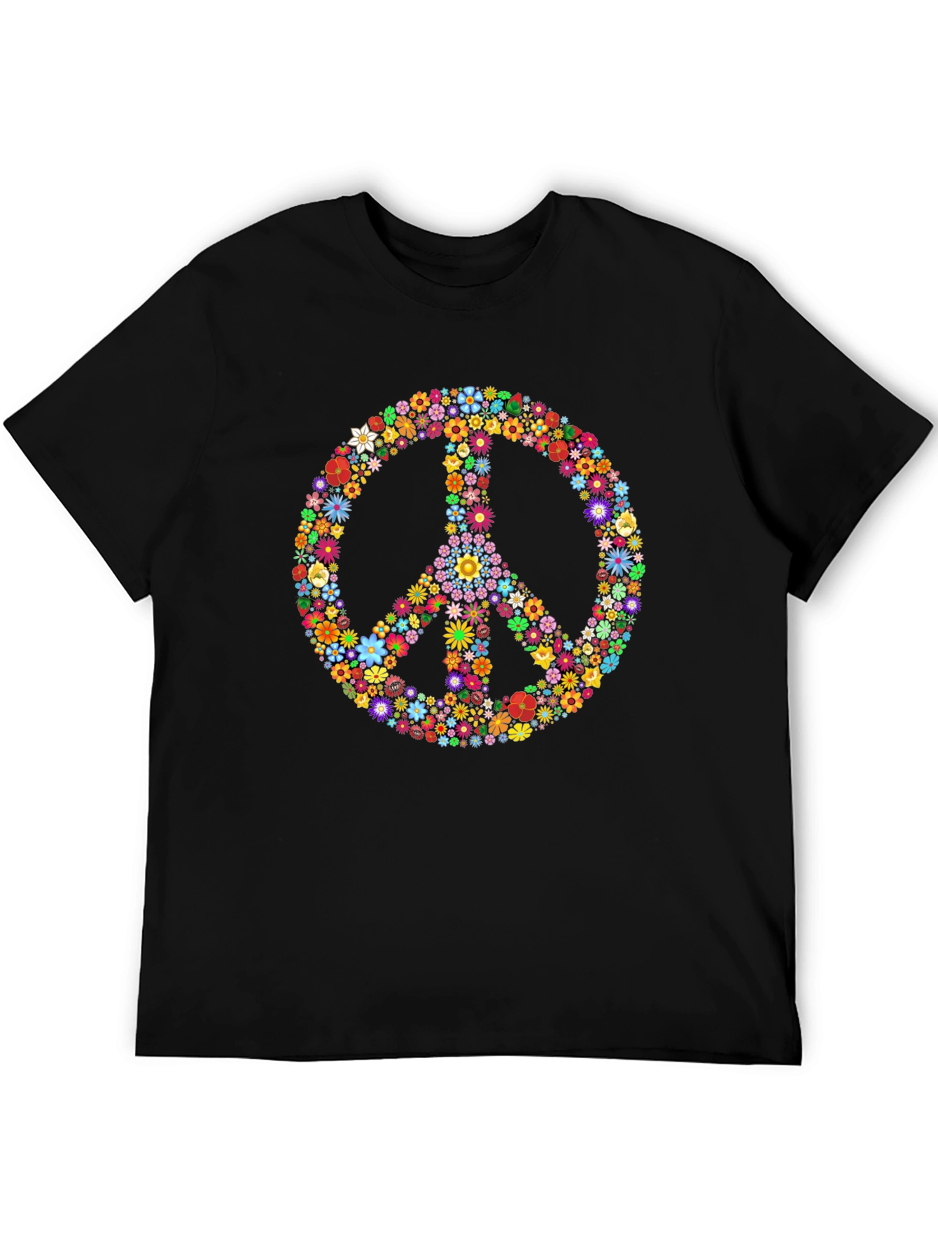 Floral Peace Sign Graphic T-Shirt