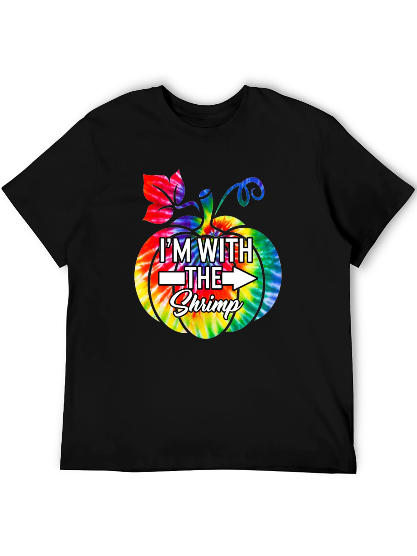 Im With The Shrimp Tie-Dye Pumpkin T-Shirt