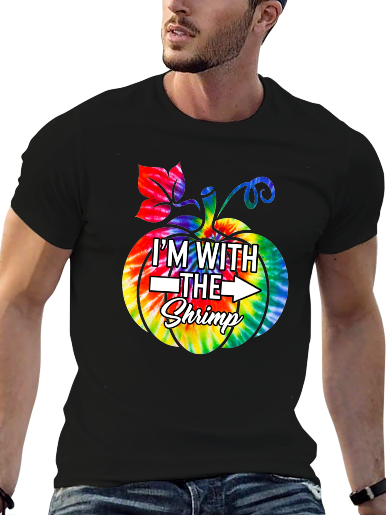 Im With The Shrimp Tie-Dye Pumpkin T-Shirt