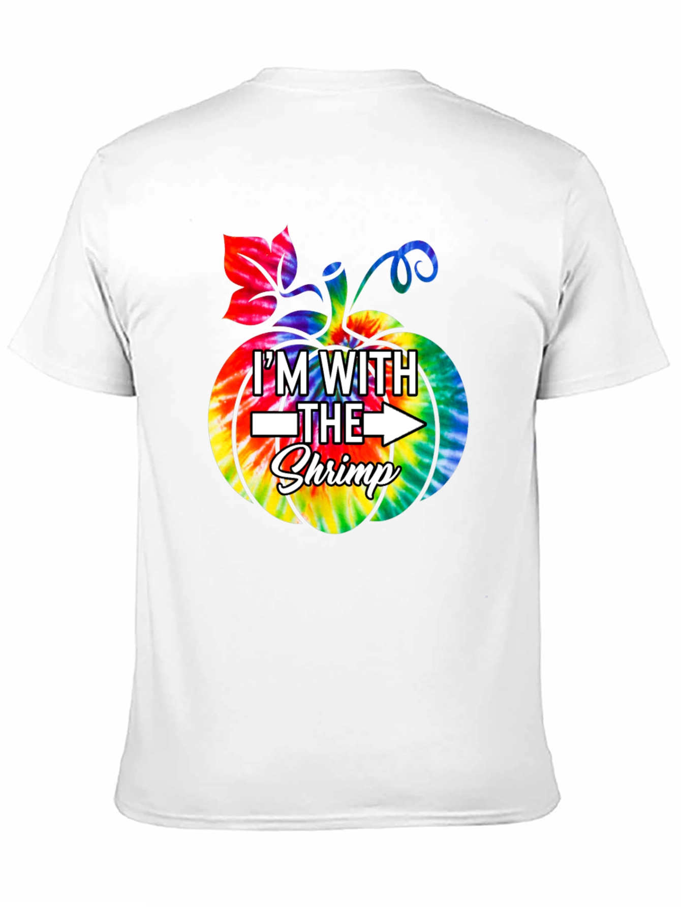 Im With The Shrimp Tie-Dye Pumpkin T-Shirt