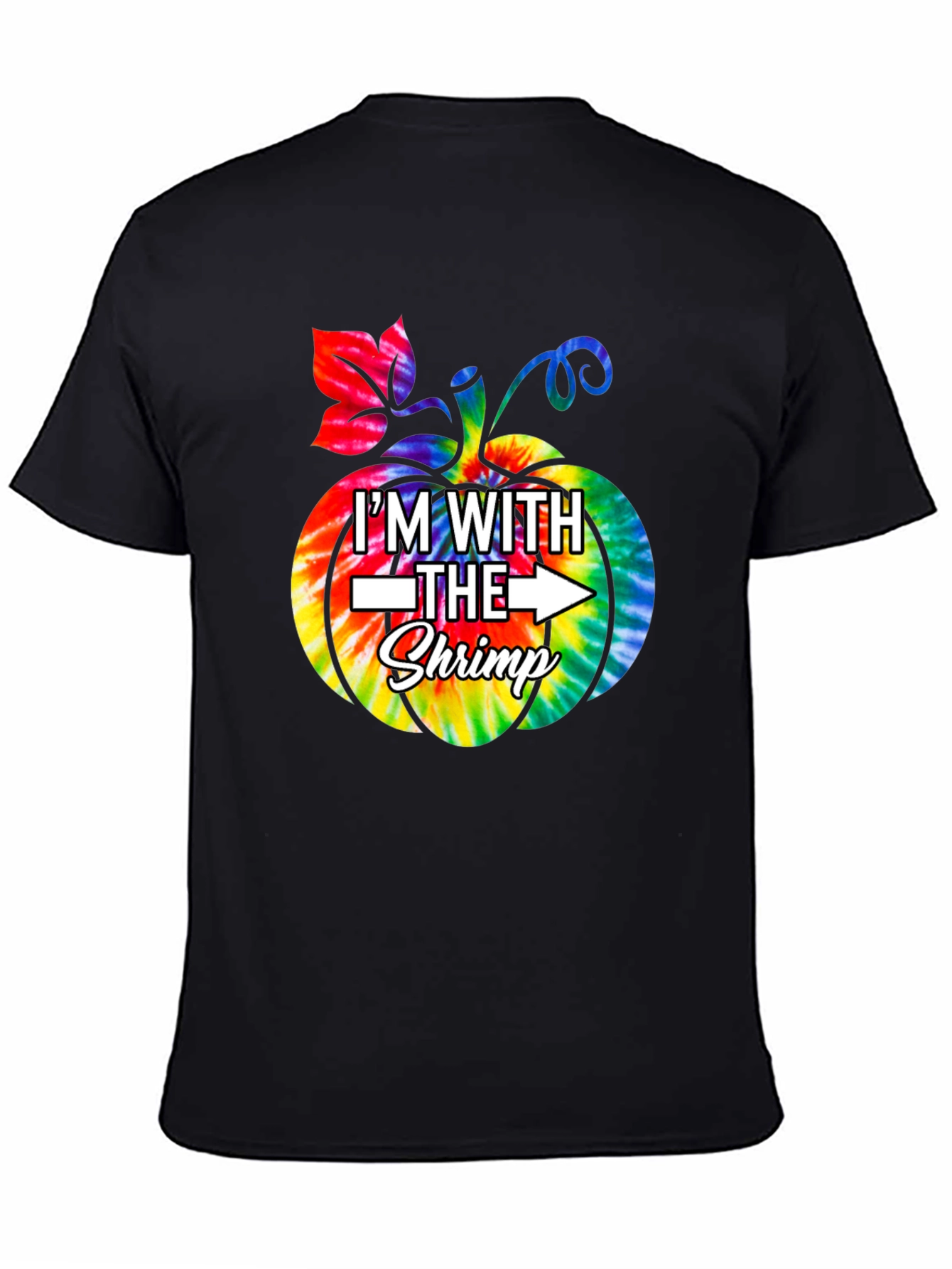 Im With The Shrimp Tie-Dye Pumpkin T-Shirt