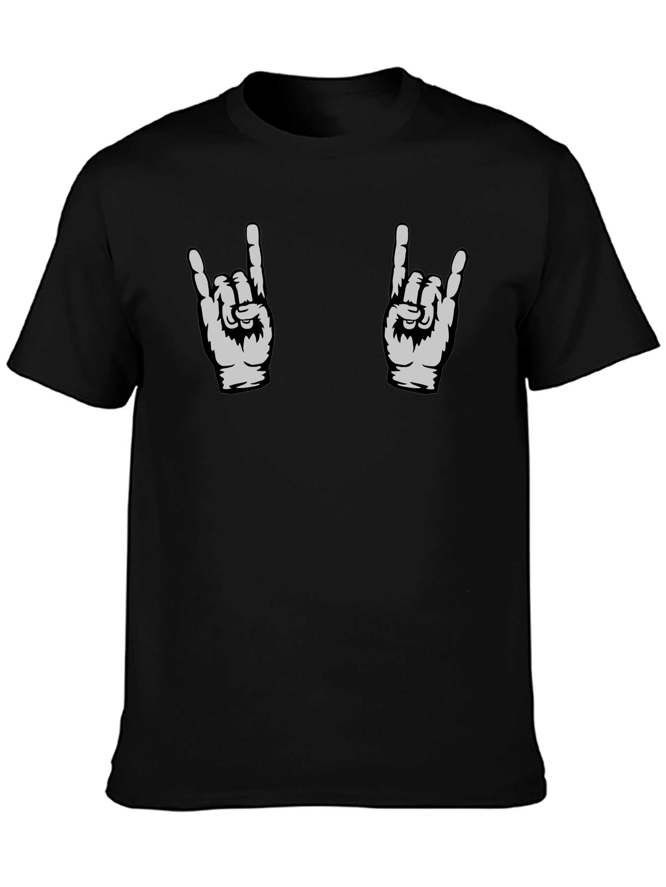Rock On Graphic Tee - Black Cotton T-Shirt