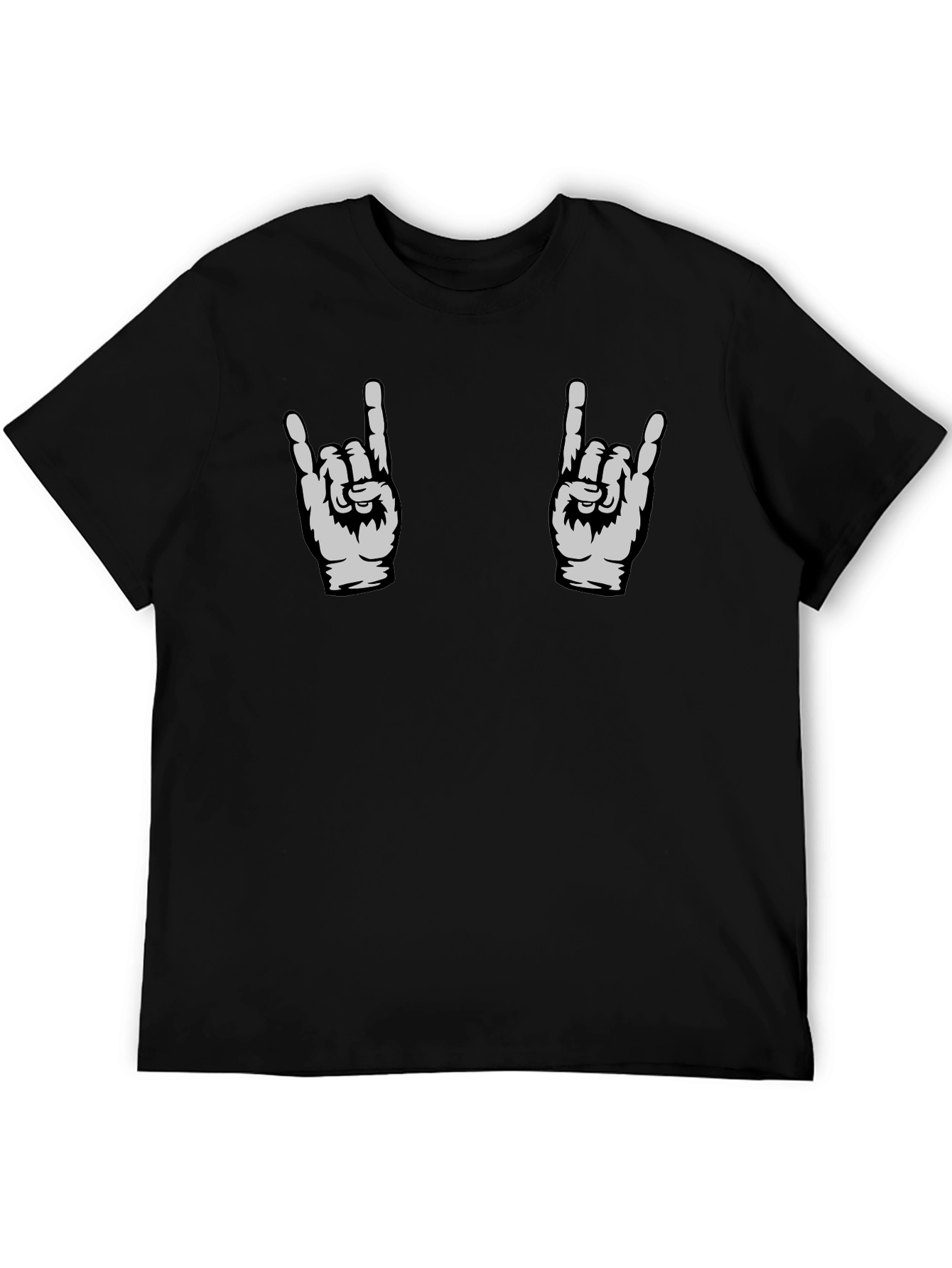 Rock On Graphic Tee - Black Cotton T-Shirt