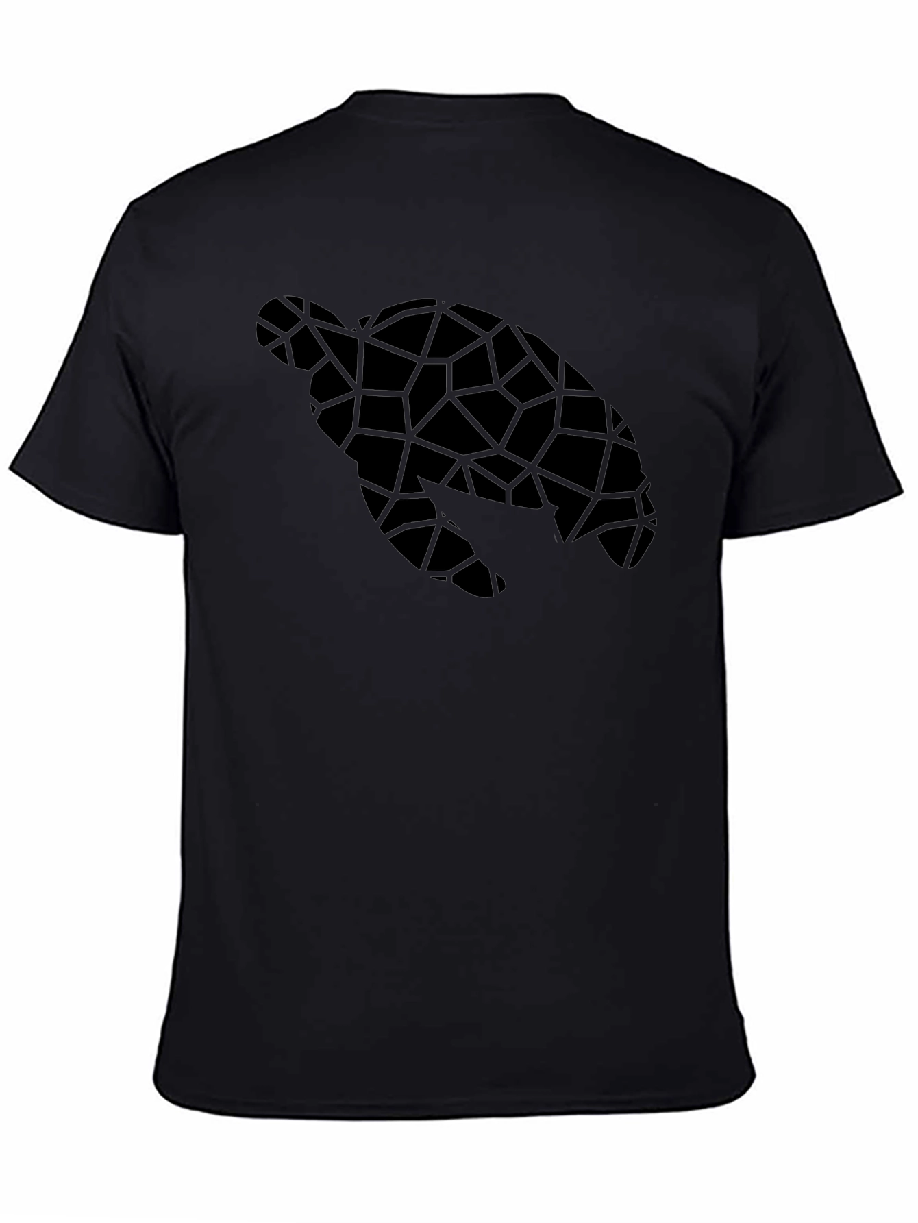 Geometric Sea Turtle Black T-Shirt