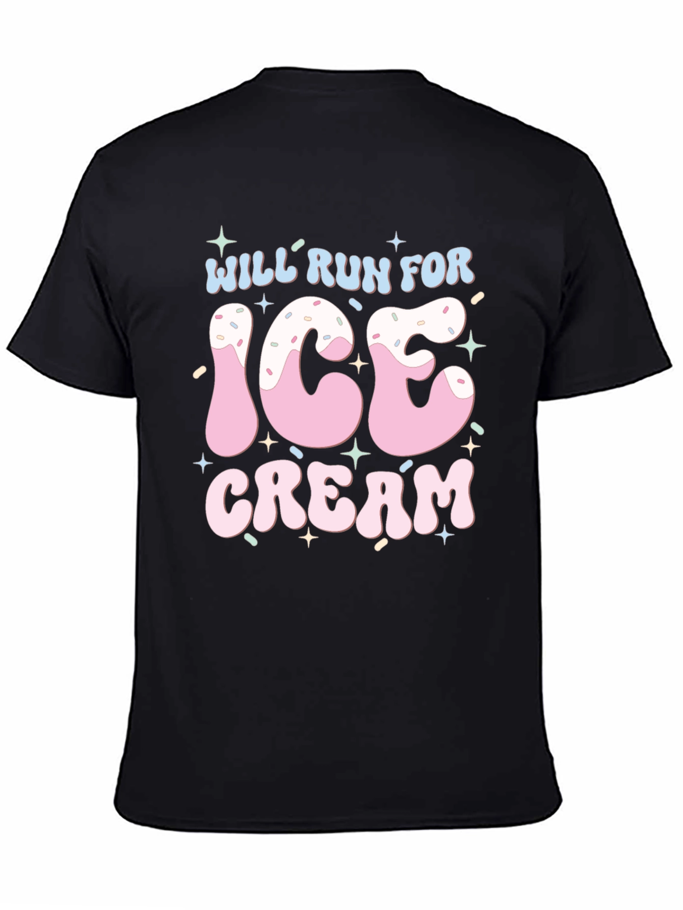 Will Run For Ice Cream T-Shirt Black