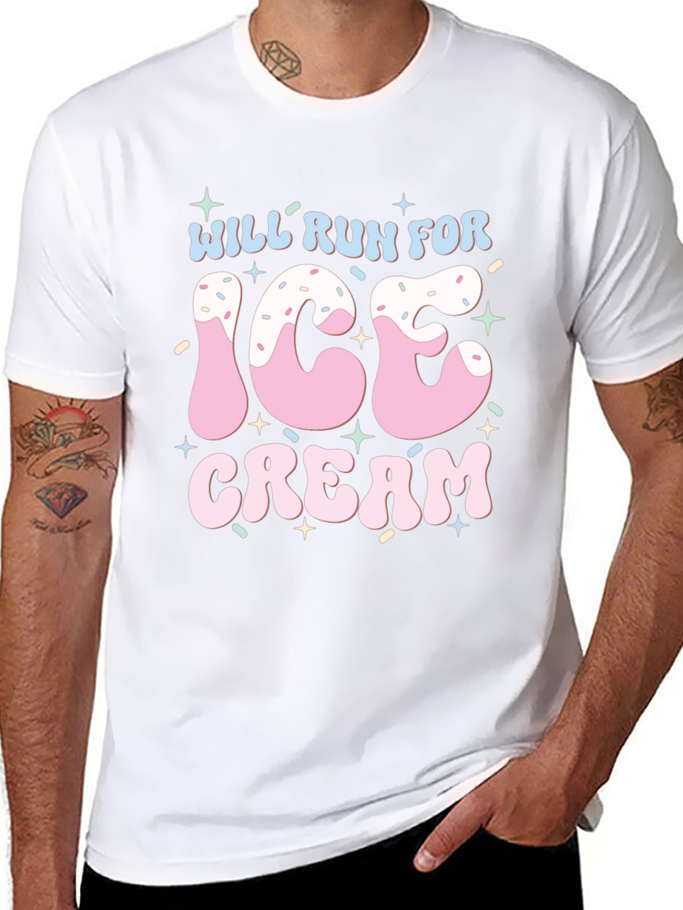 Will Run For Ice Cream T-Shirt Black