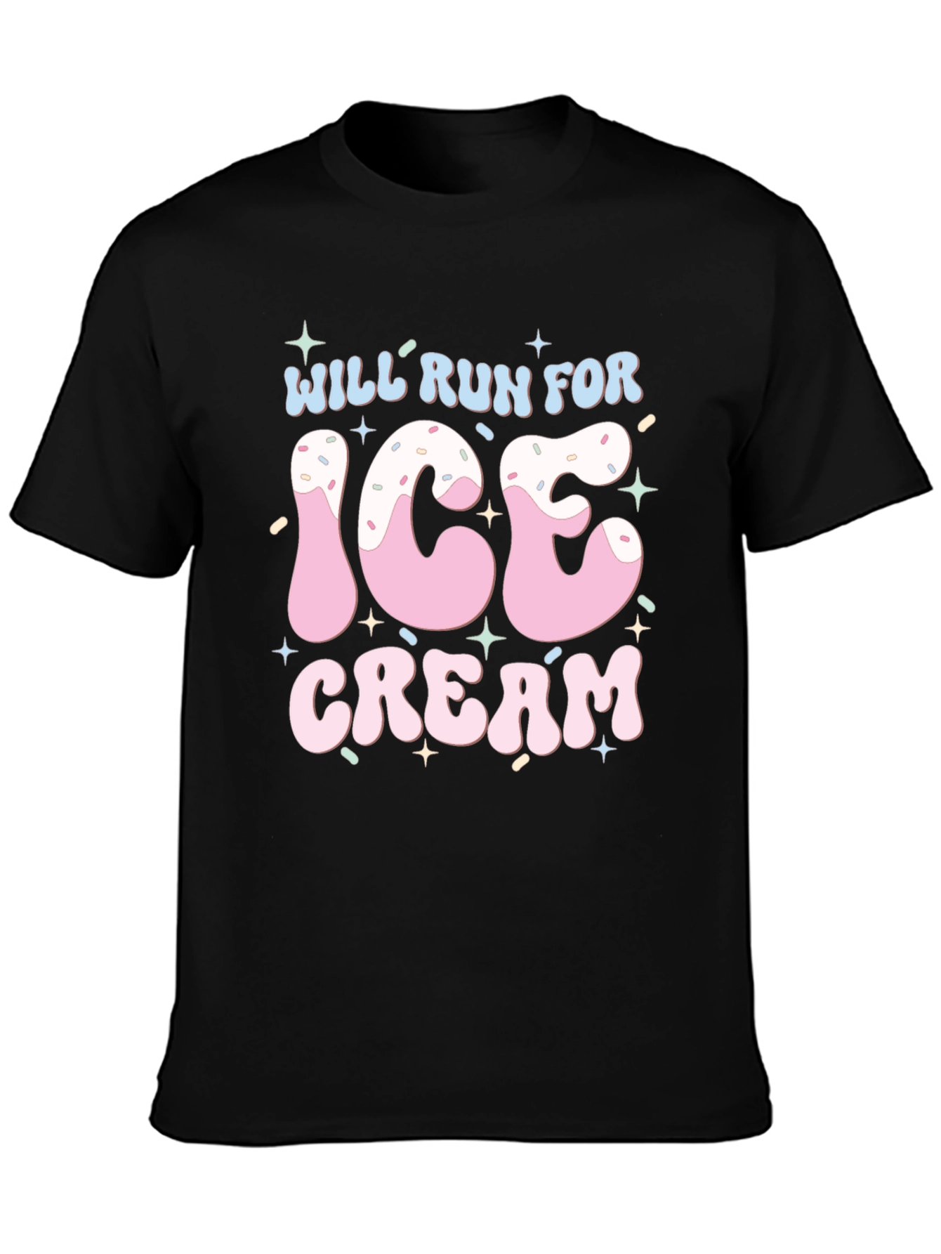 Will Run For Ice Cream T-Shirt Black