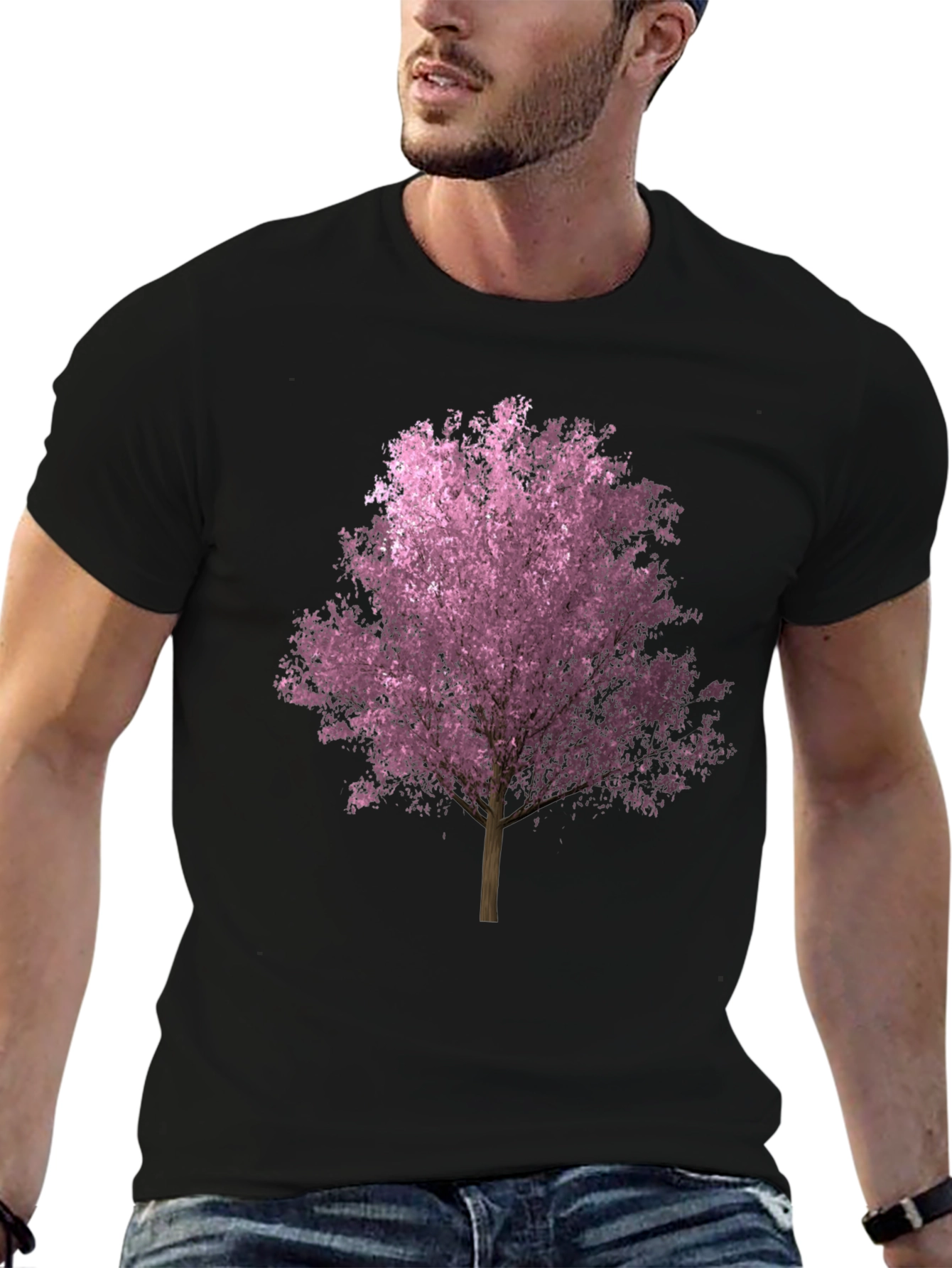 Cherry Blossom Tree Graphic Tee - Black