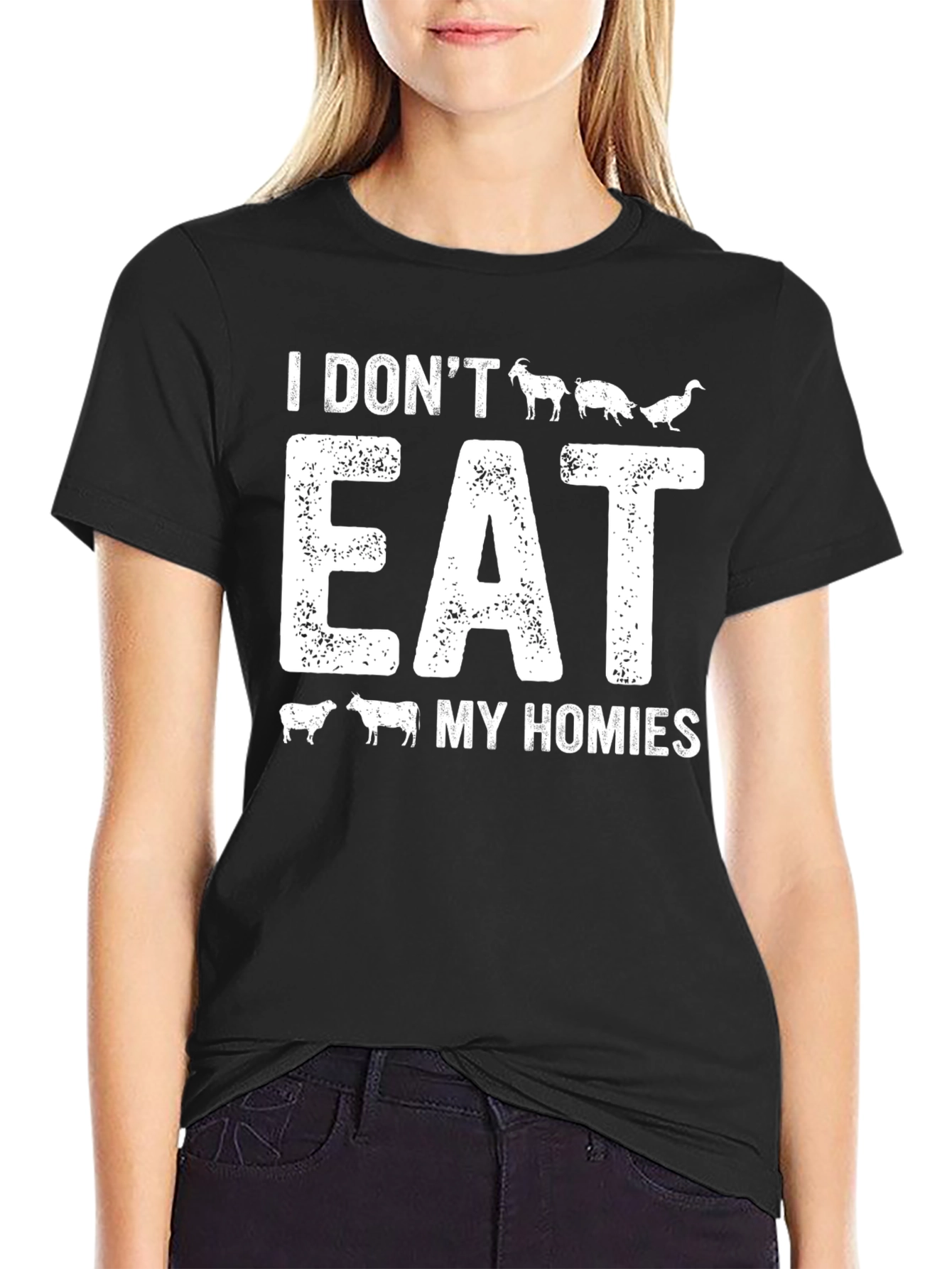 Vegan I Dont Eat My Homies Graphic T-Shirt