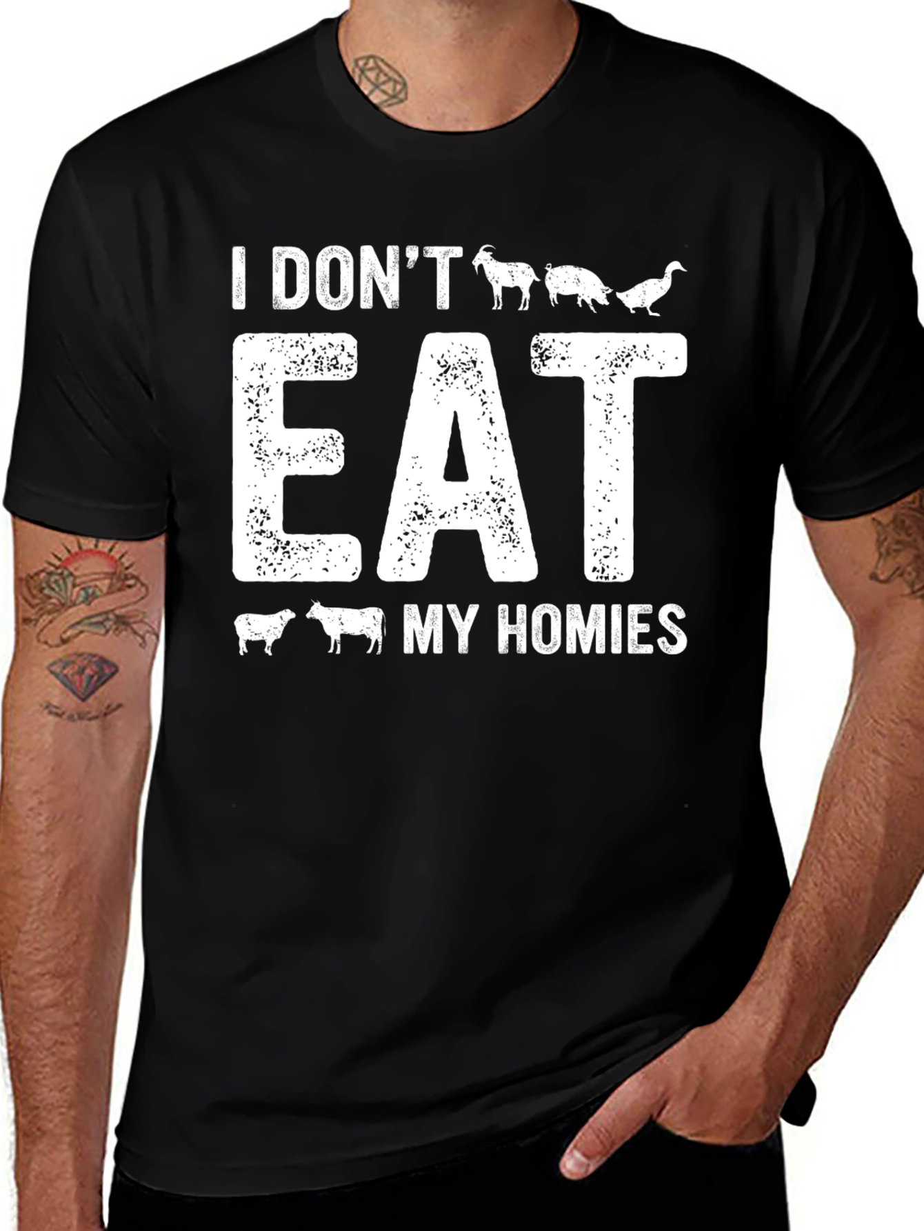 Vegan I Dont Eat My Homies Graphic T-Shirt