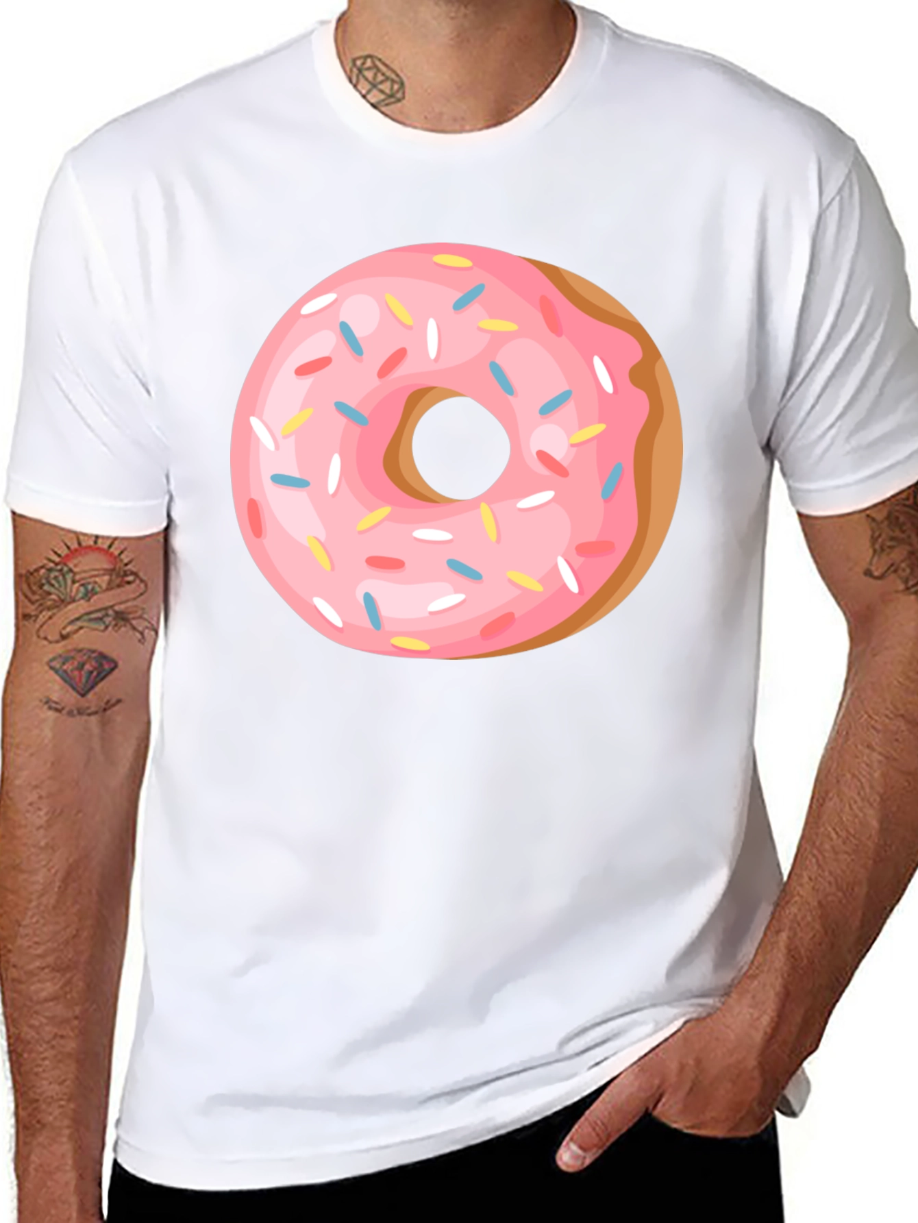 Donut Graphic Tee - Casual Black T-Shirt