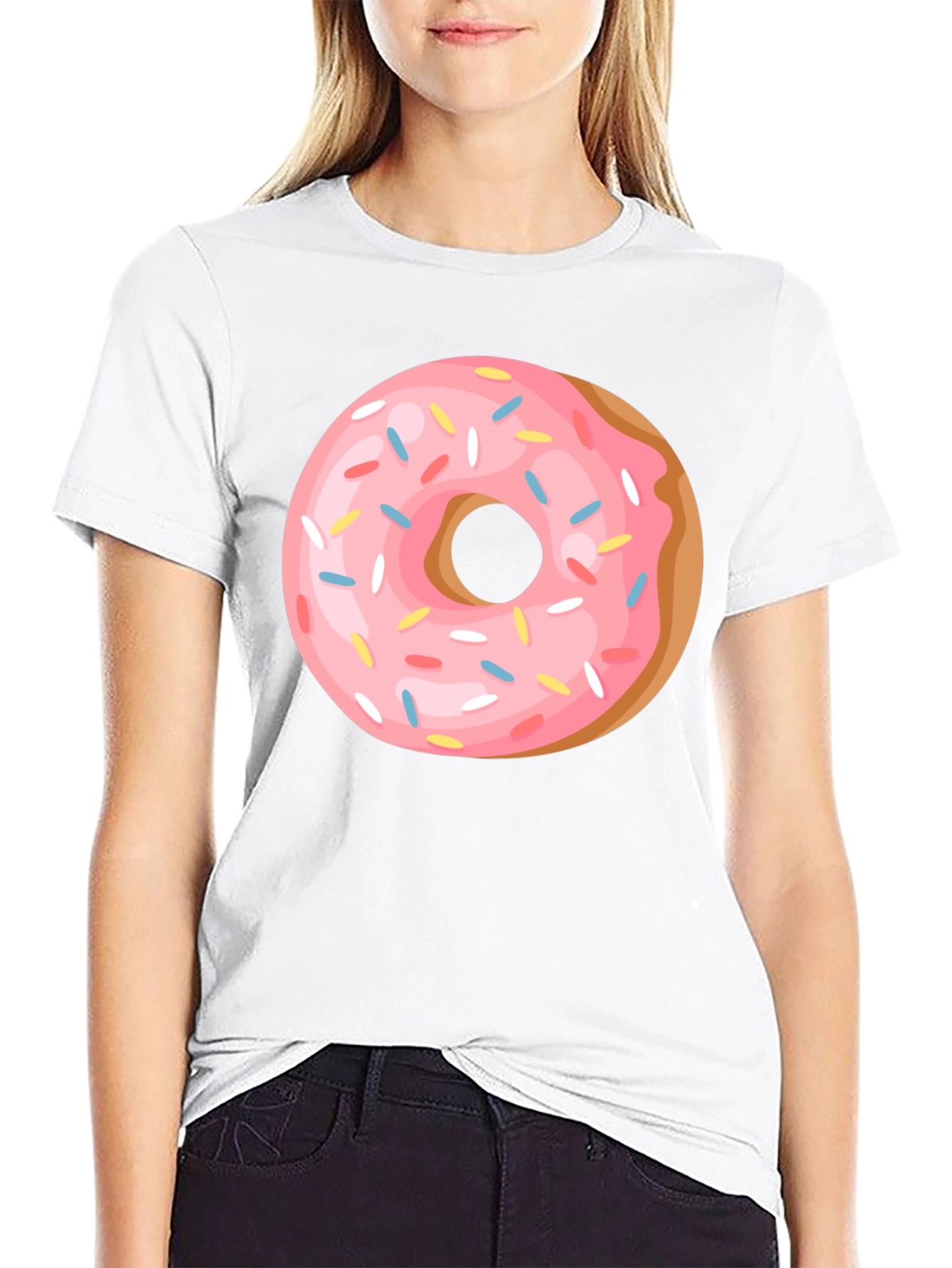 Donut Graphic Tee - Casual Black T-Shirt